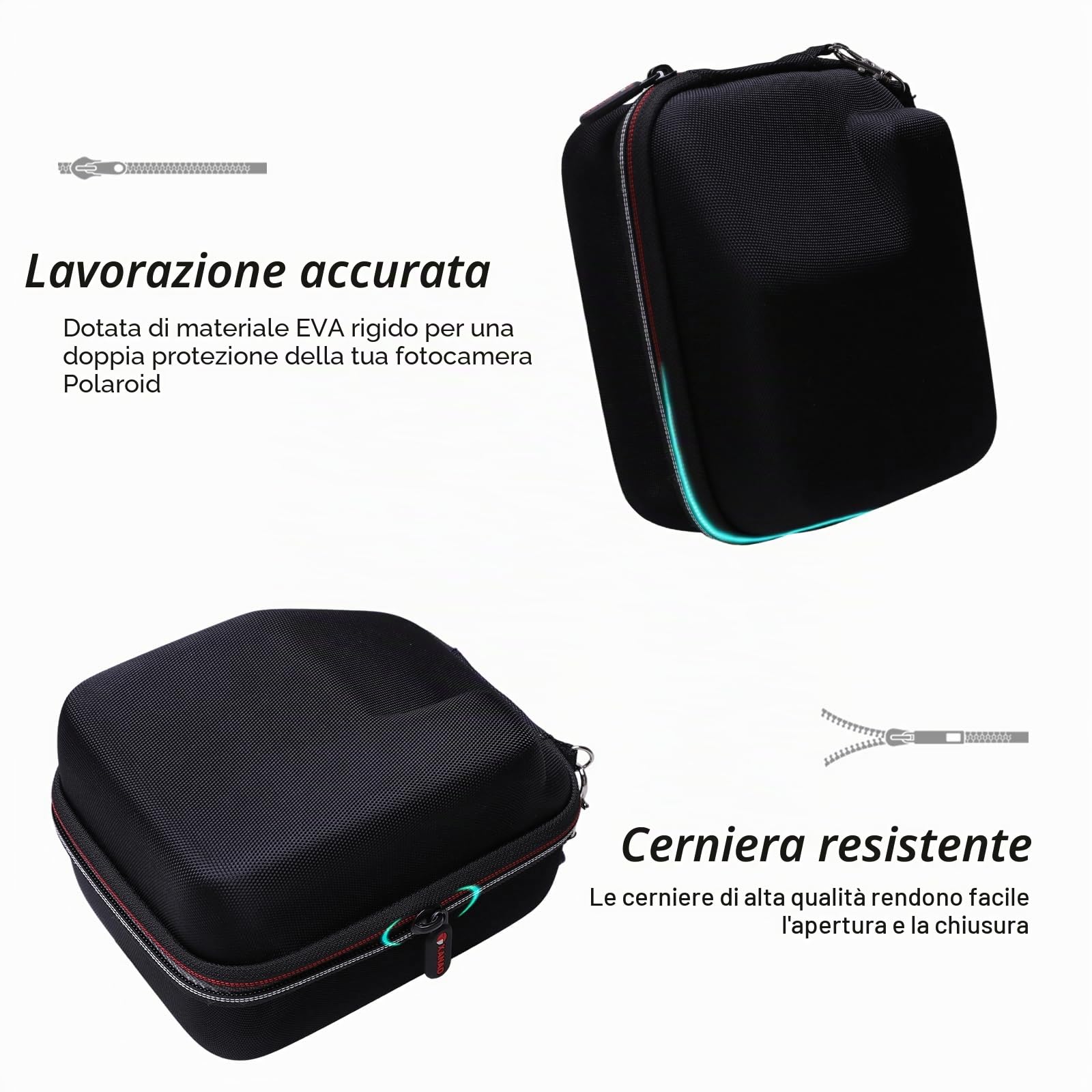 XANAD Custodia per Fotocamere Istantanee, Compatibile per Polaroid Now Gen 2 / Polaroid i type Fotocamera Istantanea（Nero）