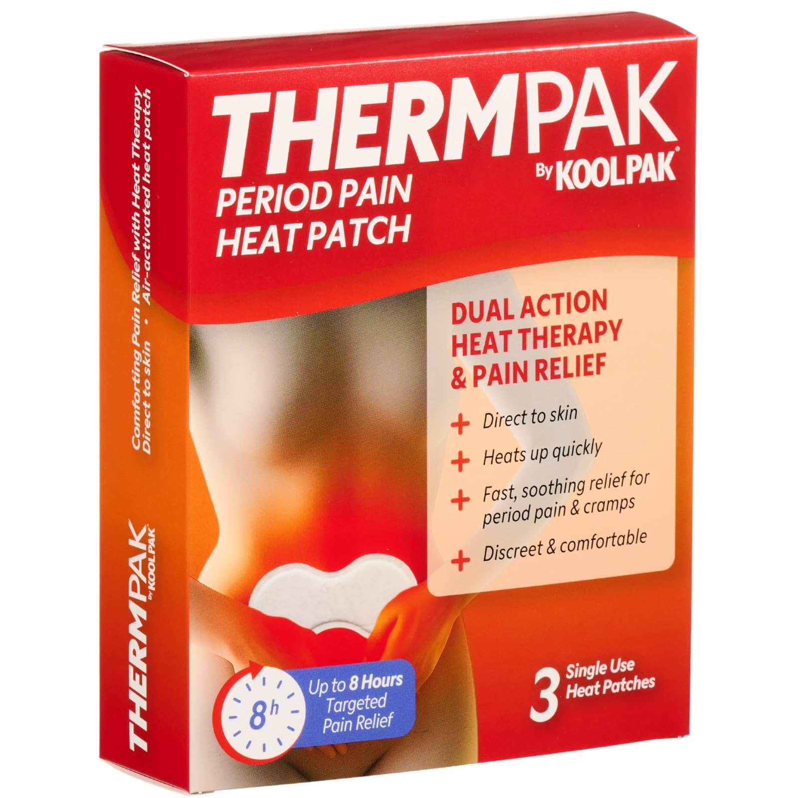 Thermpak Period Pain Heat Patch – Ready to Use – Discreet, Odourless, Skin-Friendly Warmth for Cramps – 6 Pack