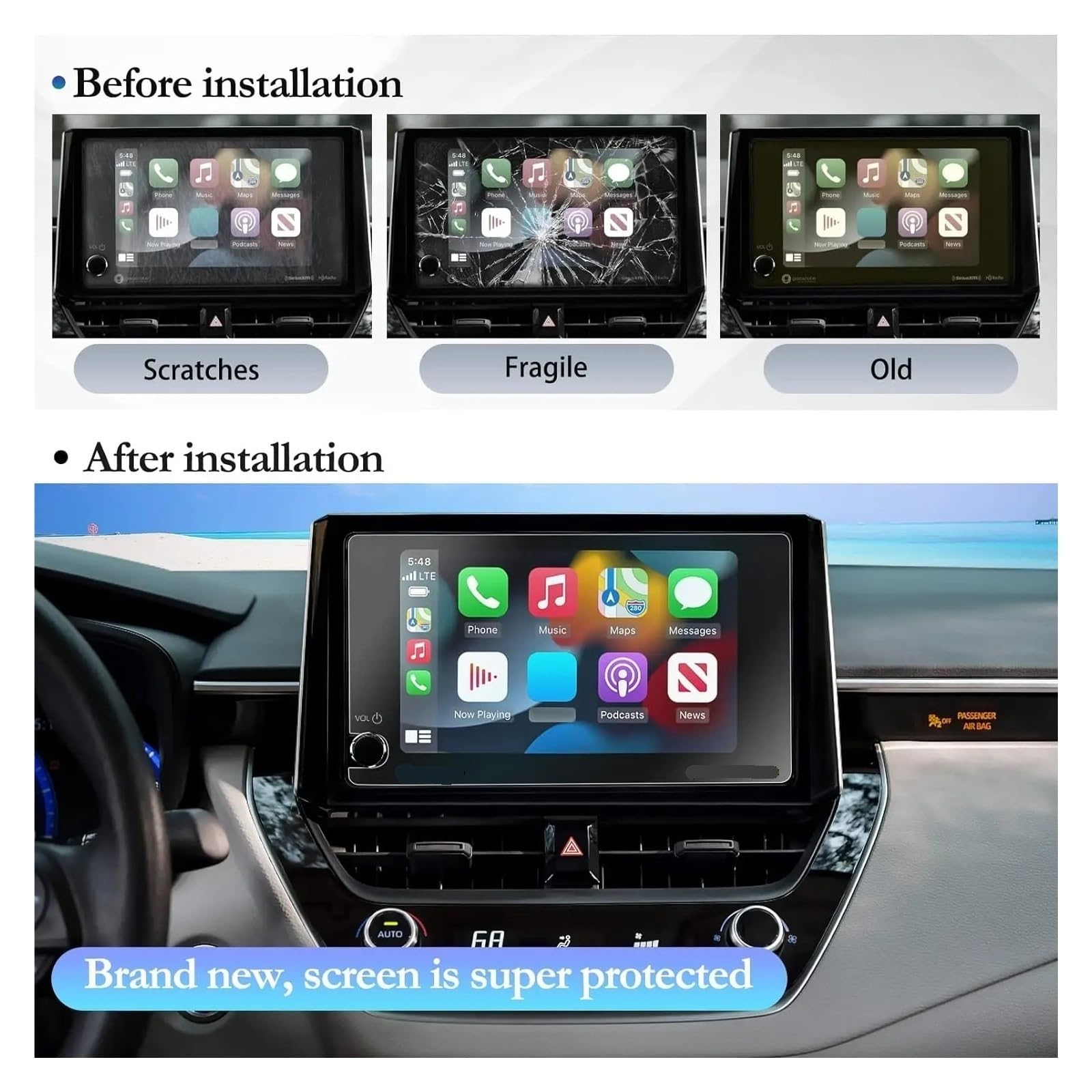 Vetro temperato protettivo Schermo Navigazione 8 Pollici Con Pellicola Vetro Temperato Per Toyota Per Corolla Per Cross L/LE/XLE/Hybrid S/Hybrid SE/Hybrid XSE Navigation Pellicola Protettiva