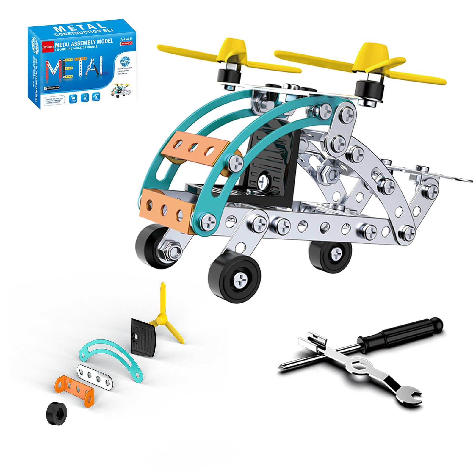 Helicopter Model Stem Erector Set Building Toy Sets For Back