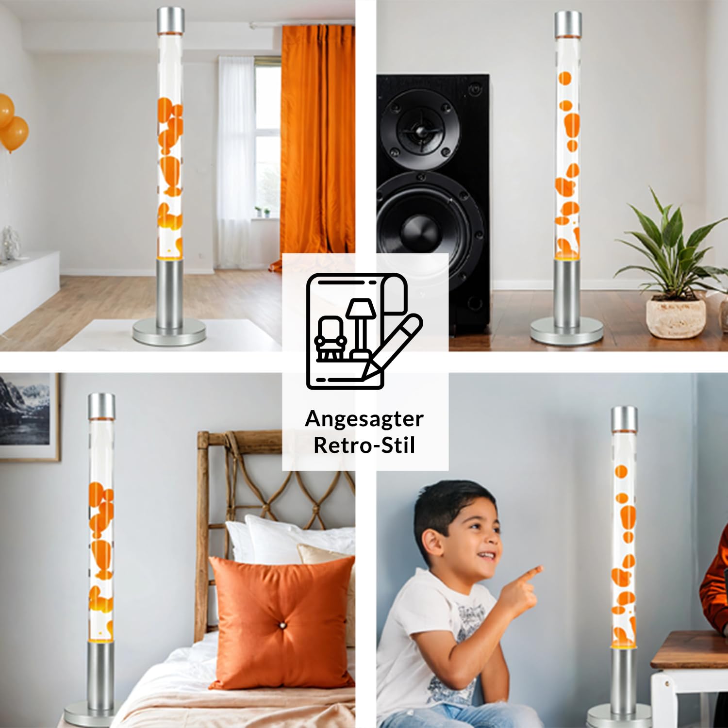 Lampe Lave Bleu Vert 76cm Lampe à Lave XXL 76cm - Bleu Et Vert - Design Rétro - Ampoule G9 50W Incluse Lampe Ambiance Salon