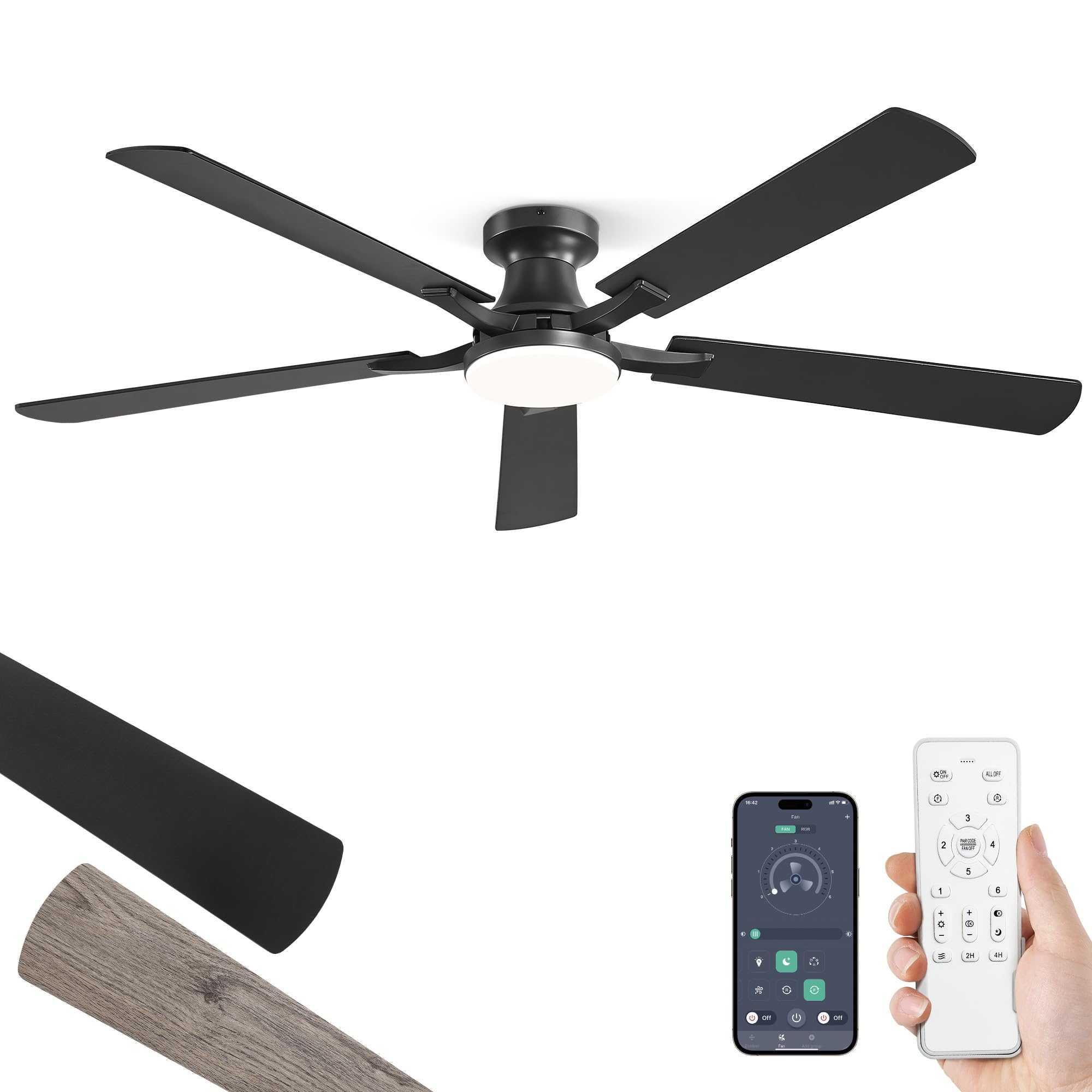 ZMISHIBO 60 Inch Ceiling Fan with Light