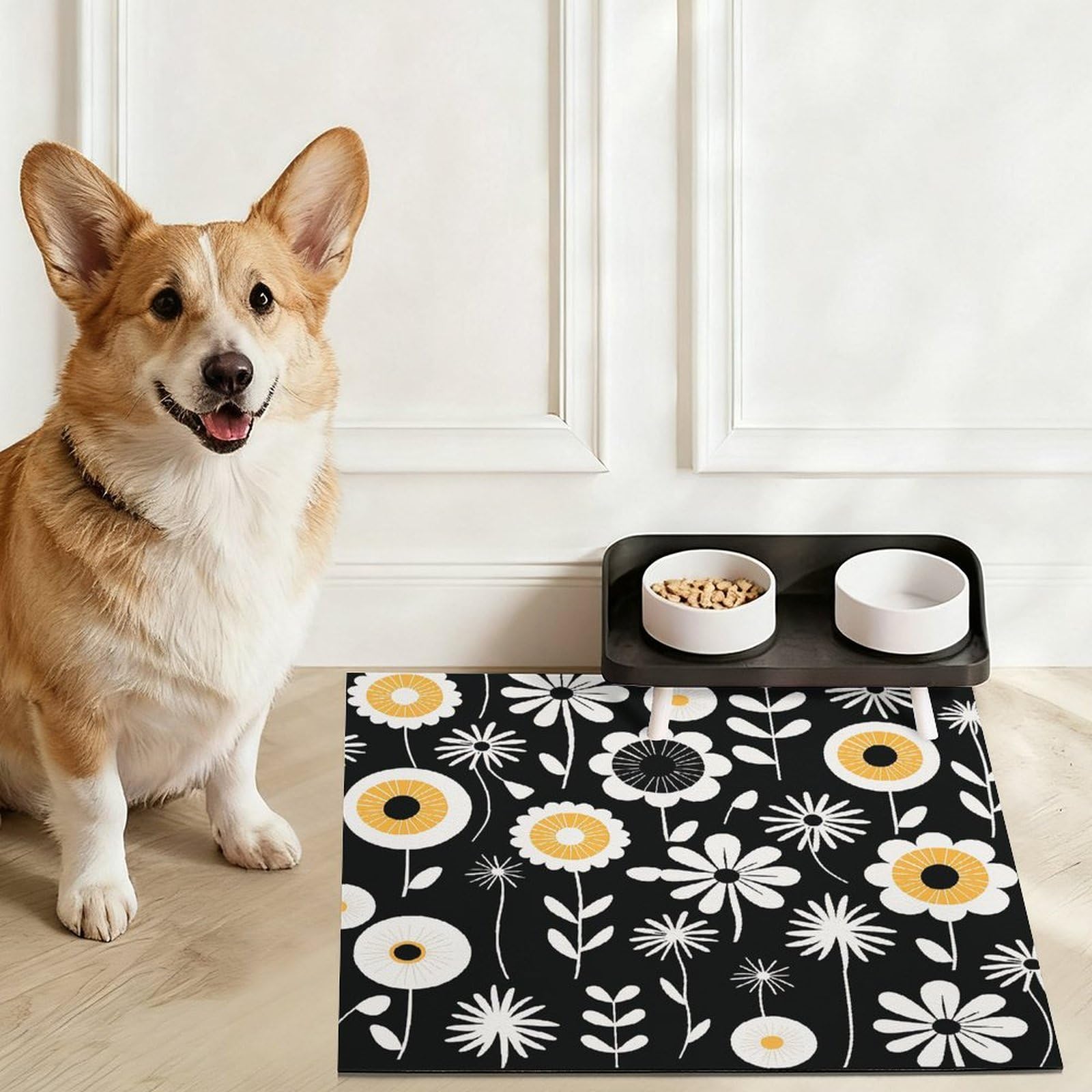 Tapis de nourriture pour chat et chat - Tapis d'alimentation antidérapant - Facile à nettoyer pour la nourriture et l'eau - 61 x 81,3 cm