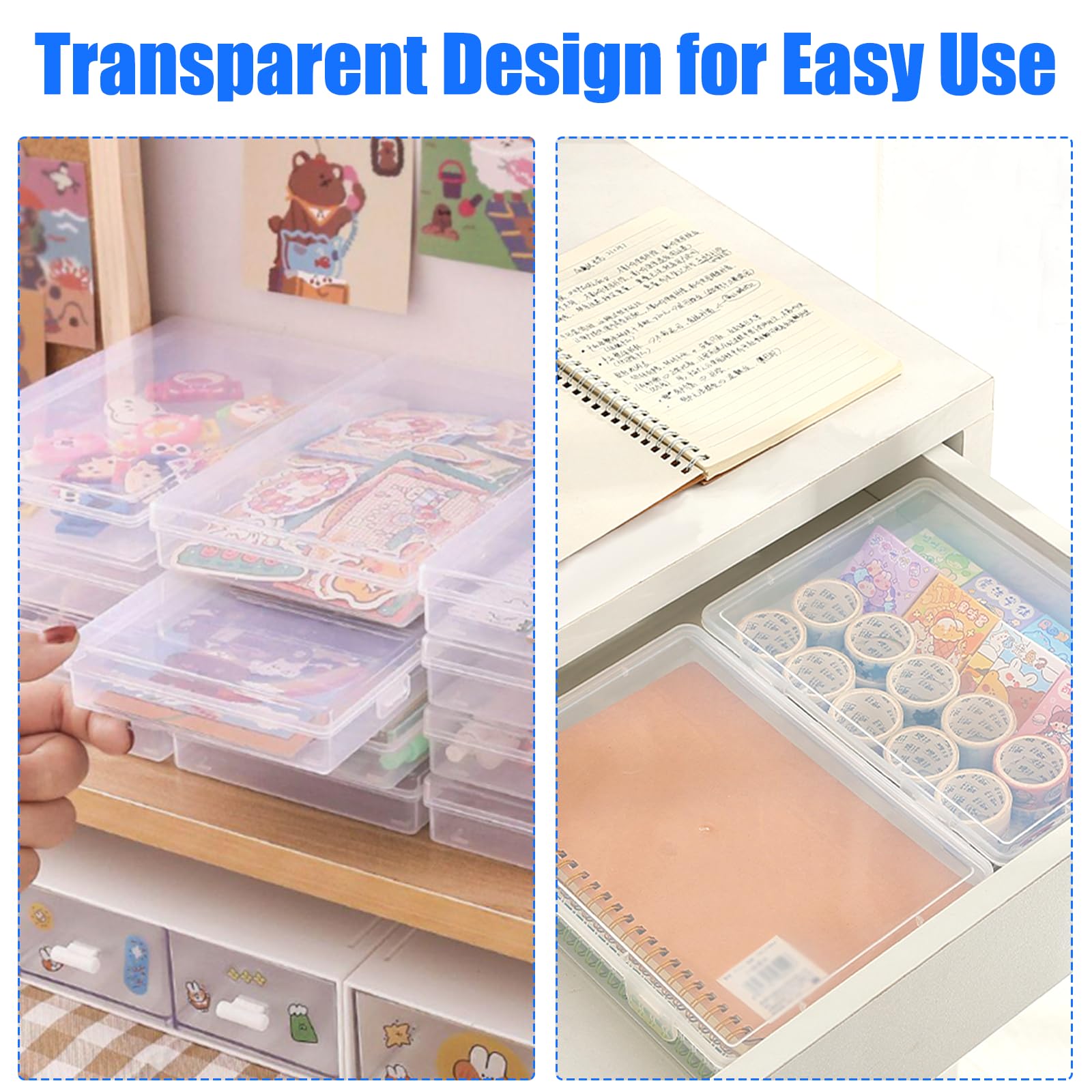 2 Stück Durchsichtige Organizer A4,30 × 22.5×2.2cmTragbare Archivbox A4 | Multifunktionale Transparent Projektkoffer aus Plastik,für Aufbewahrungsbox,Dokumentenbox,Papieraufbewahrung