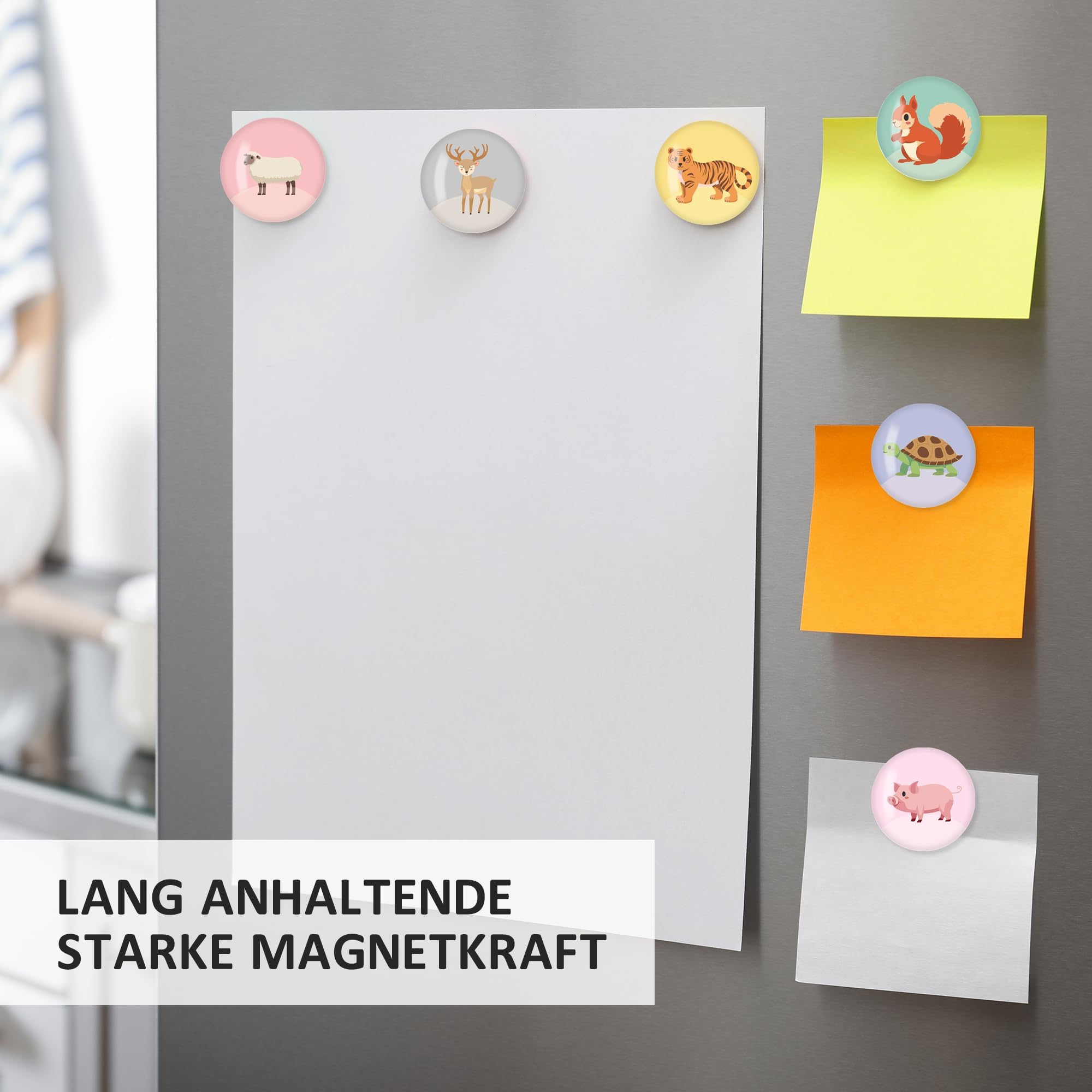 BIROYAL Magnesy dla dzieci – magnesy 3D na lodówkę dla dzieci – magnesy ze zwierzętami na tablicę magnetyczną, lodówkę, tablicę do przypinania, magnesy na lodówkę, prezenty dla dziecka