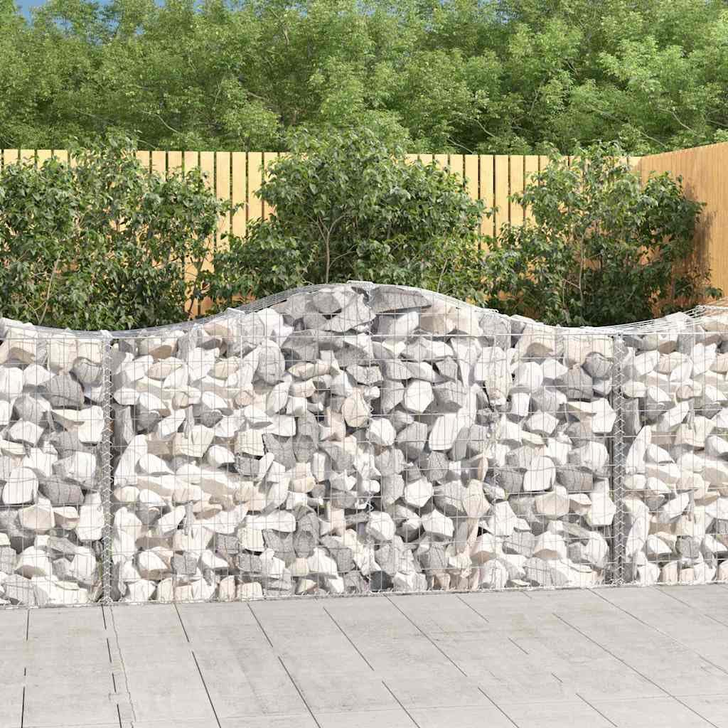8 cestas para gaviones con arco alto, 200 x 50 x 120 cm, alambre galvanizado