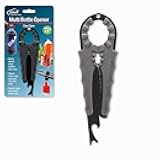 Jokari Multi Bottle Opener for Jars Bottles and Cans 3 in 1 Easy Grip Lid Opener for Weak Hands Twist Caps Pull Tabs Pop Tops and Small Lids Arthritis Aid Manual Kitchen Tool Black