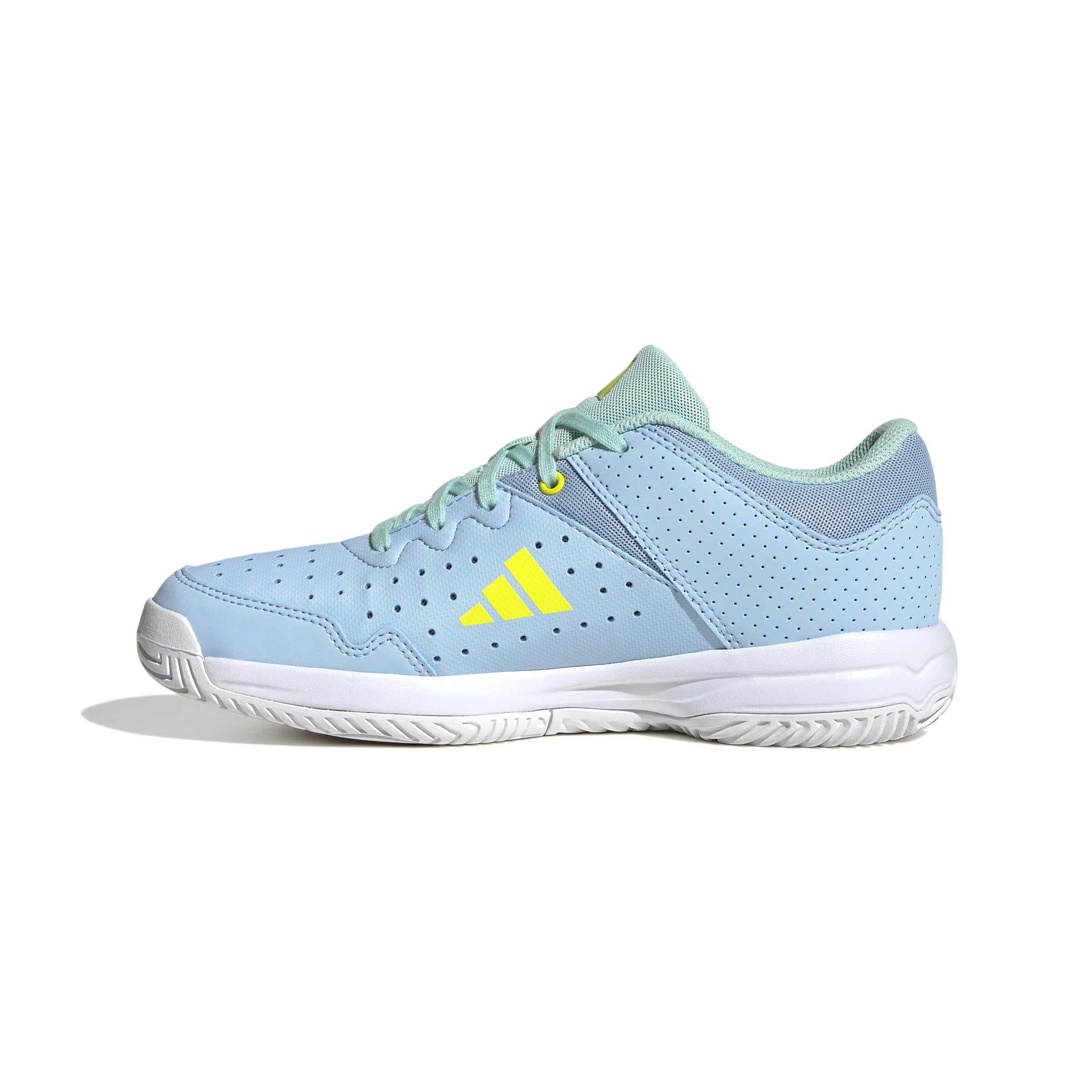 adidas Uniseks - dzieci Court Stabil Shoes, clear sky/Solar Lemon/clear mint, 36 2/3 EU