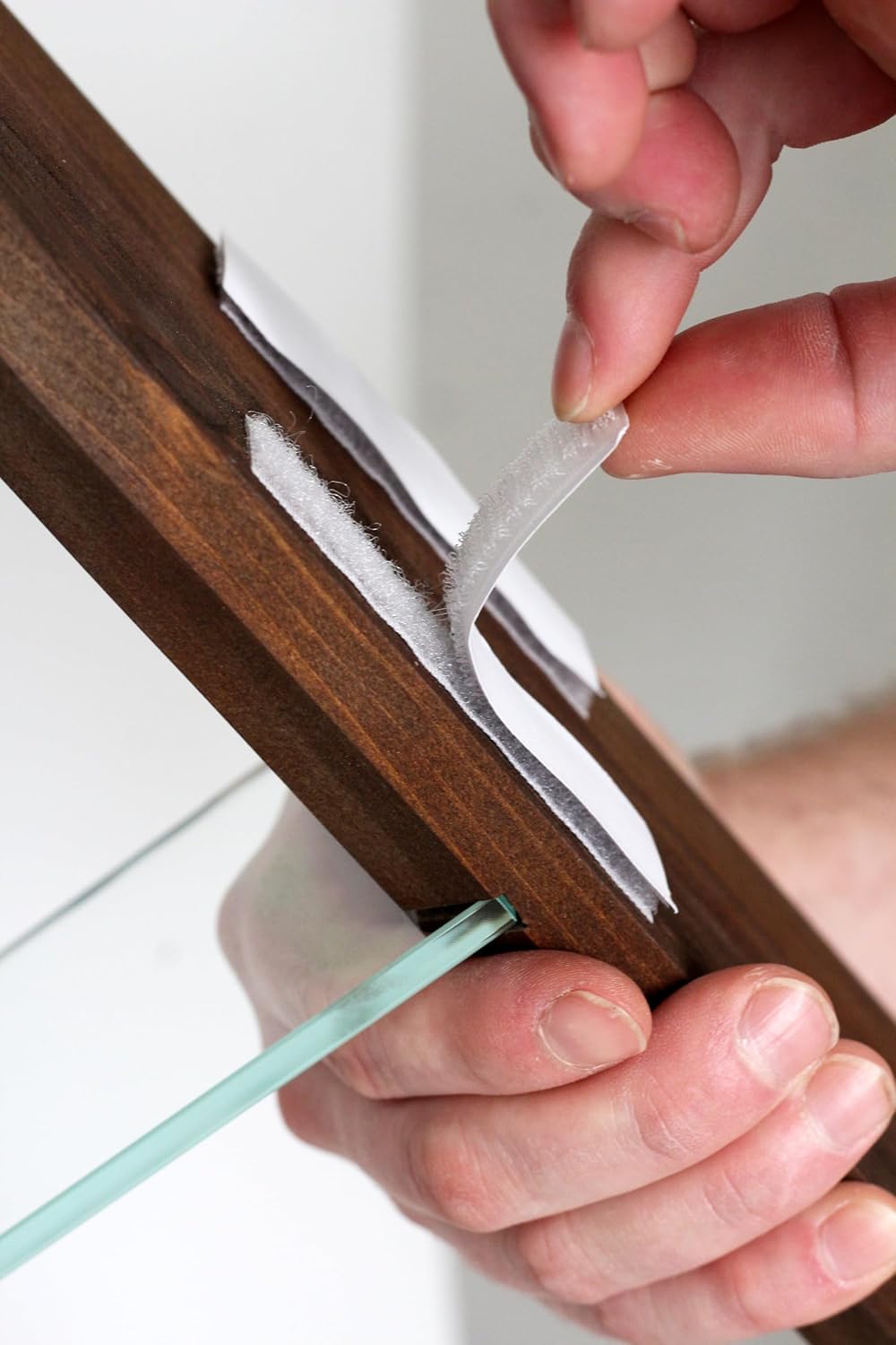 Daniel's Plants 3 Tiered Window Sill Plant Shelf (Real Wood & Glass) | Renter Friendly Window Shelves | Removable Indoor Plant Stand with Hook-and-Loop | Easy Setup | Solid Wood (Woodland Brown)