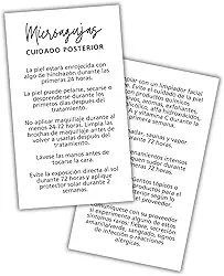 Kit de instruções para cuidados pós-tratamento Microneedling | Pacote com 50 cartões de visita para livros de 5 x 8,9 cm, pós-tratamento, caneta facial Bb Glow Professional Machine Care Posterior de