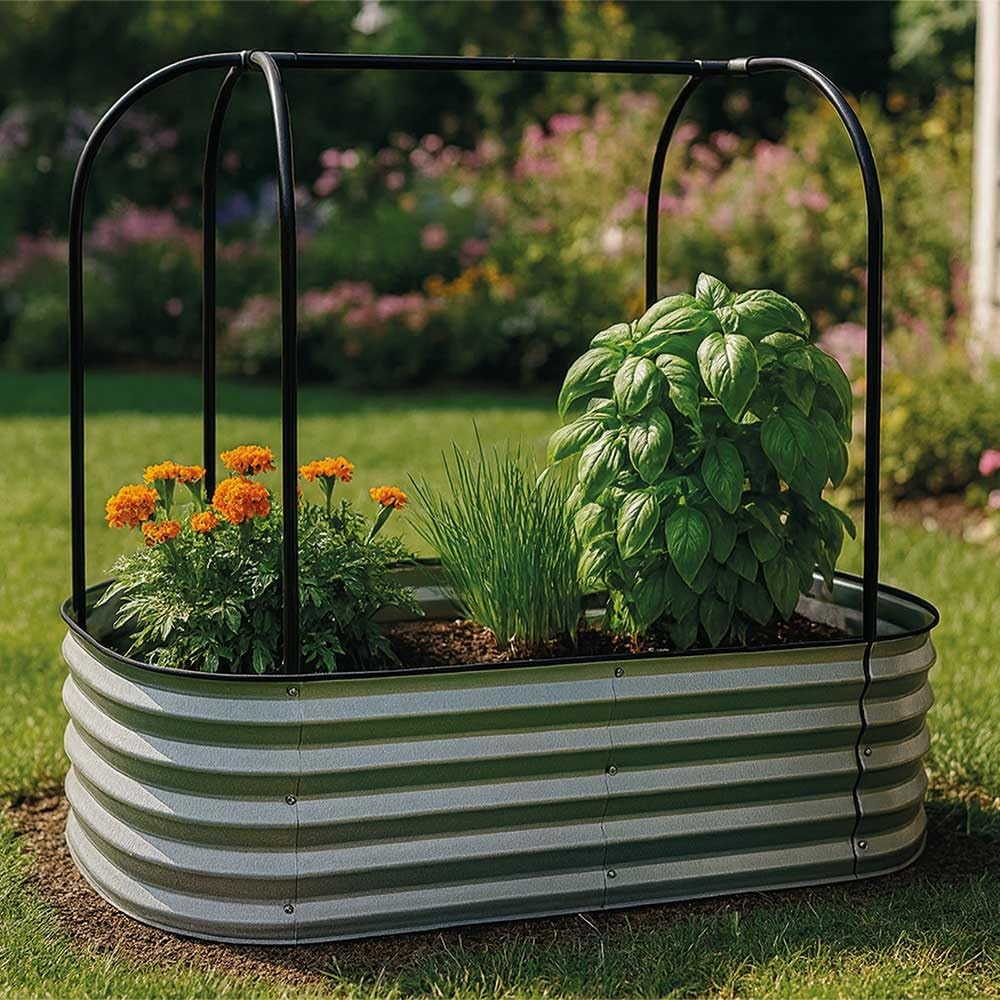 Terre Jardin Carré potager surélevé acier galvanisé avec filet
