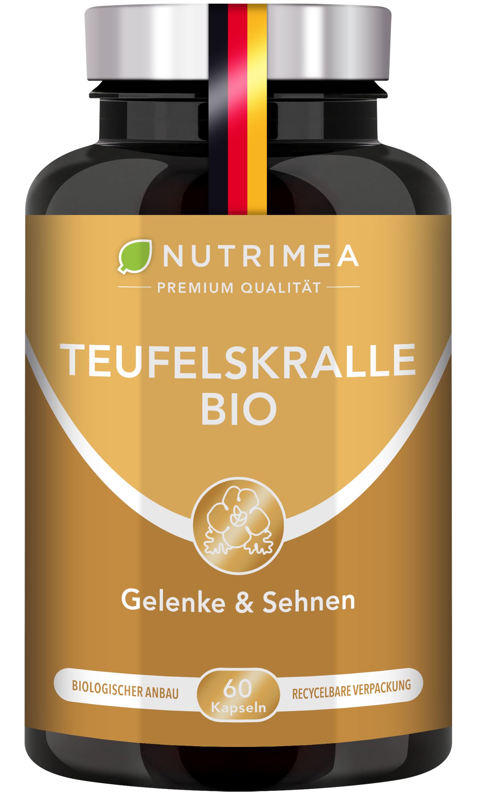 Teufelskralle Bio - FlexiGO™ Extrakt - Kapseln für Gelenke & Sehnen – Hochwertiger Patentierter Rohstoff - Reines Produkt - Hoher Gehalt an Harpagosiden - Vegan - Nutrimea - Premium Qualität