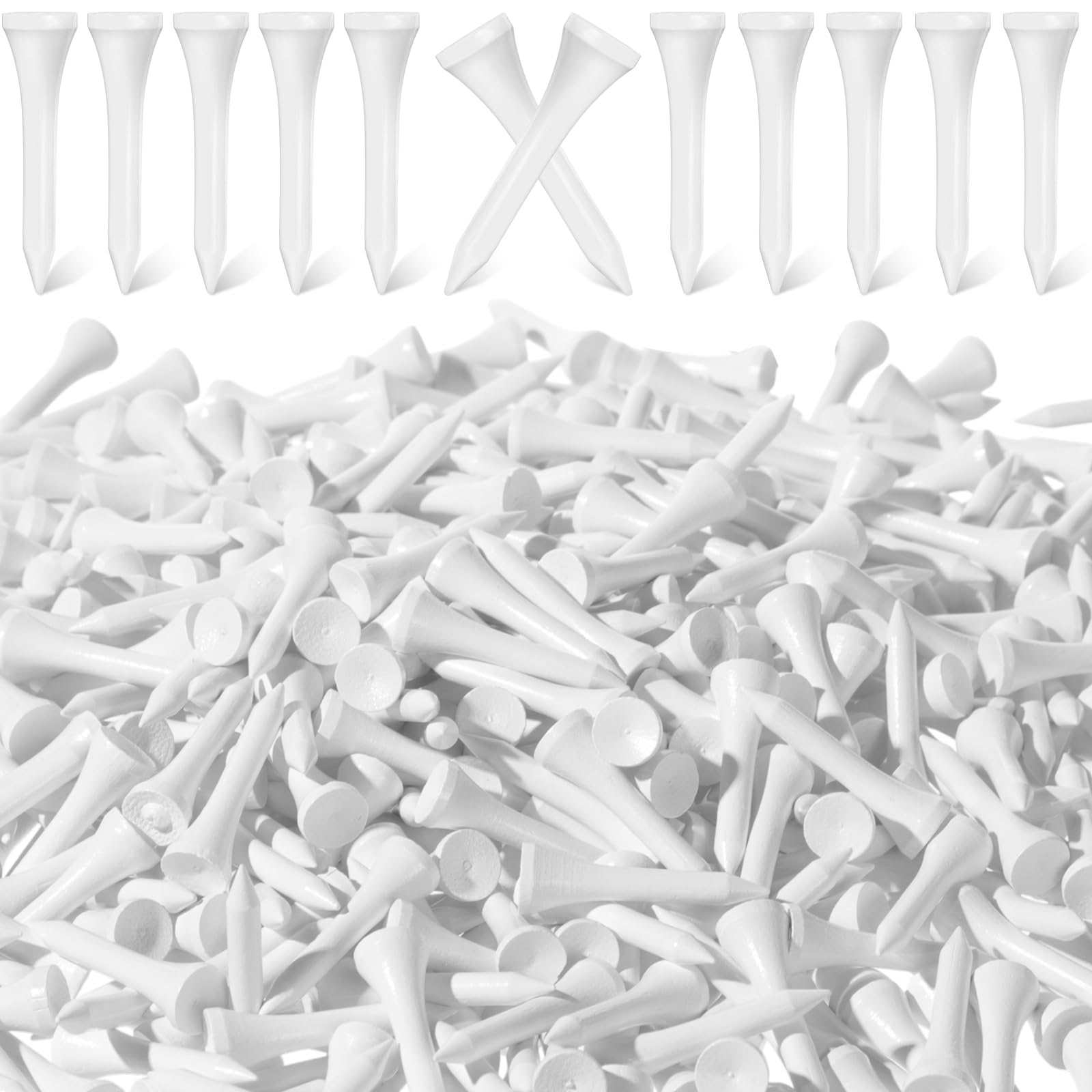 Mudder Bambus-Golf-Tees, 2000 Stück, professionelle Golf-Tees reduzieren Reibung, seitlicher Spin für Schläger, Herren, Damen, Kinder, Zubehör
