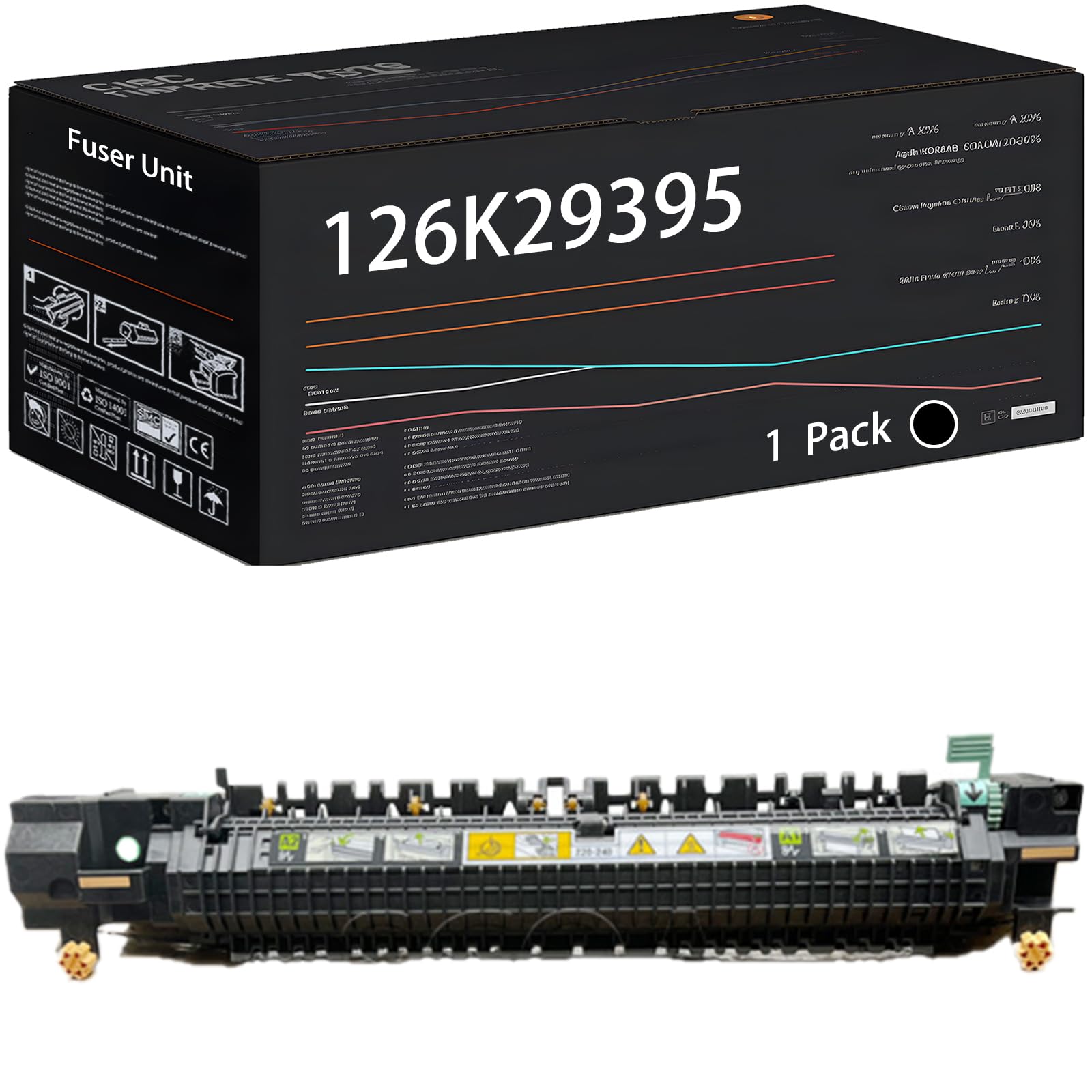 126K29395 (120V) Fuser Unit Compatible for Xerox WorkCentre 5325 5330 5335 Printers, with Chip, High Yield 250000 Pages, High-Definition Printing (1 Pack Black)