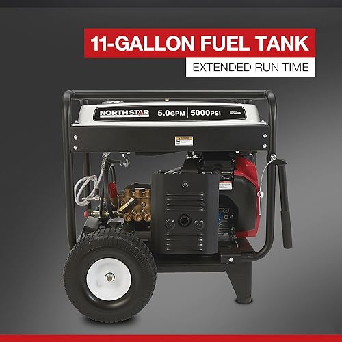 Miniatura 5 de NorthStar Lavadora a presión de agua fría a gas, 5000 PSI, 5.0 GPM, motor Honda, arranque eléctrico, transmisión por correa, modelo # 1571493