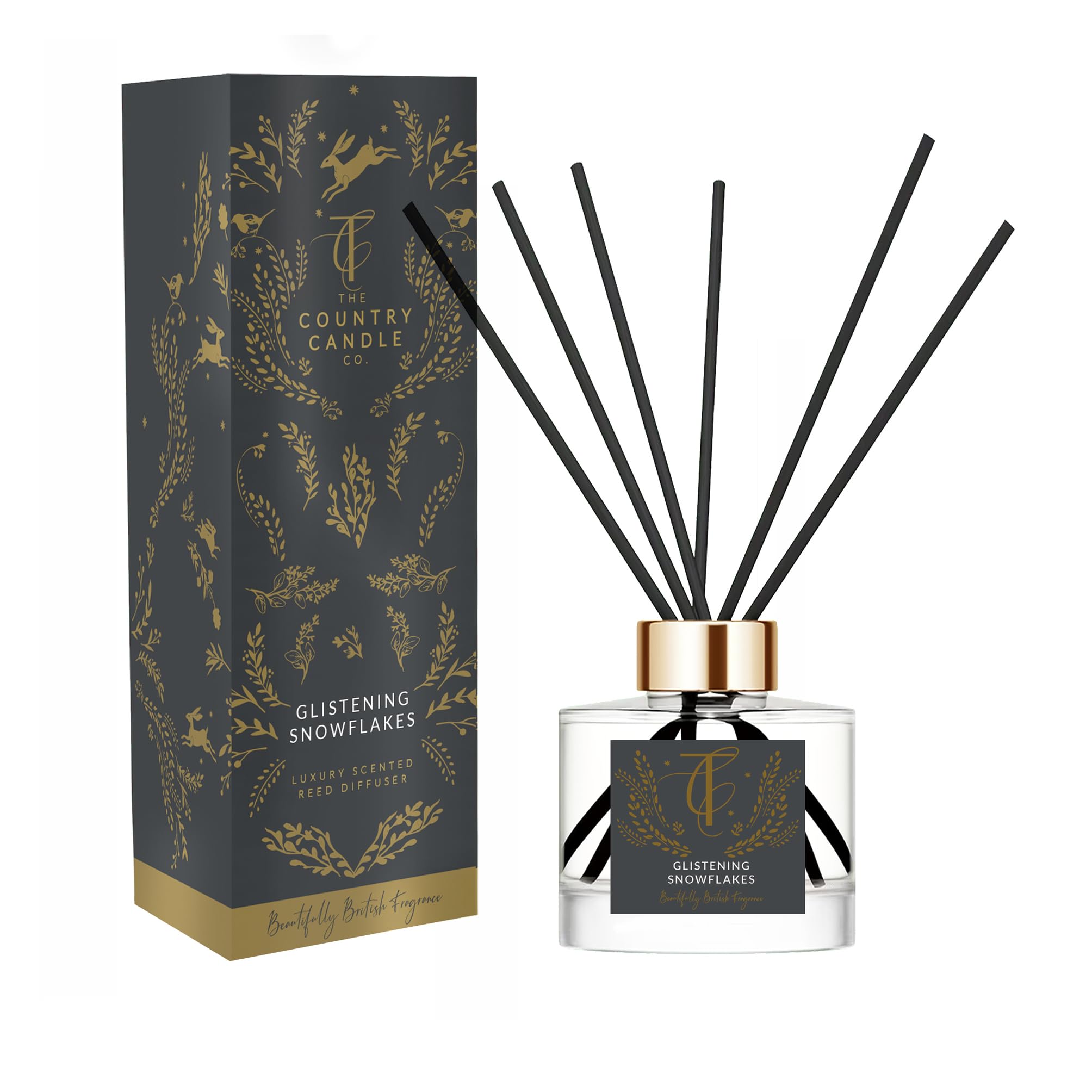 The Country Candle Co. Woodland Range Reed Diffuser - Glistening Snowflakes