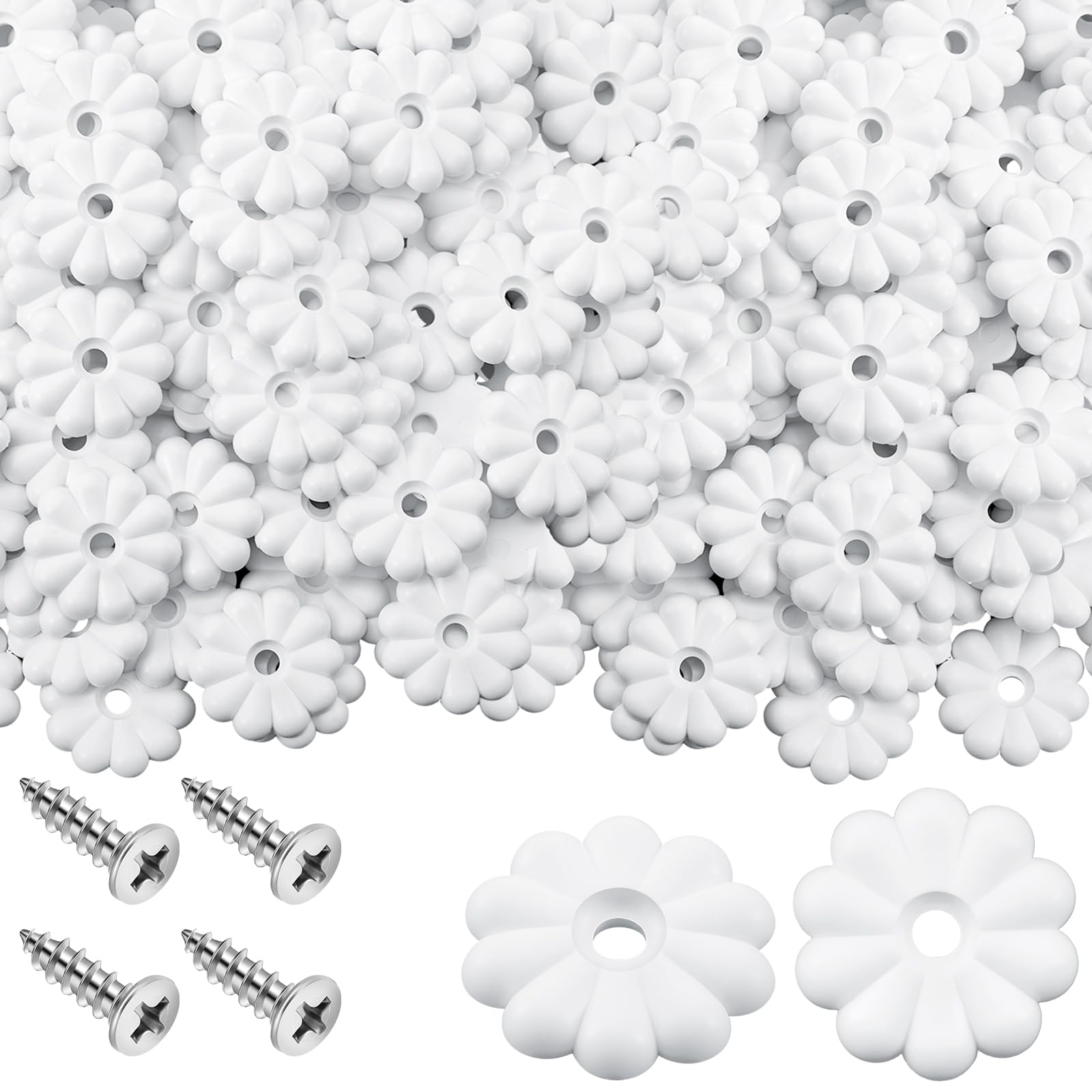 CroBlissful 30 Pack White Rosette Washers with Screw, Mobile RV Ceiling