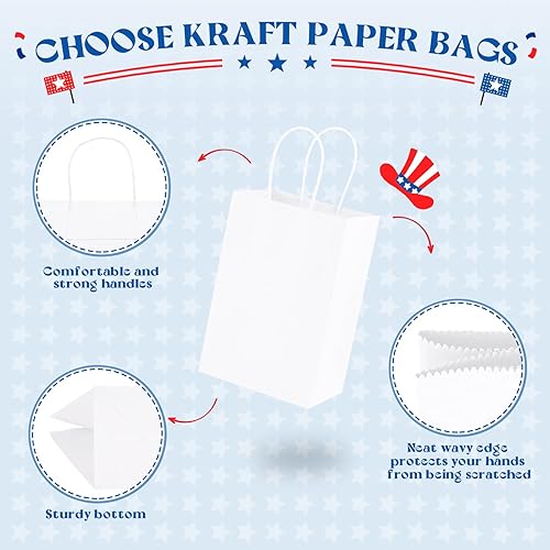 Miniatura 64 de MESHA Bolsas de papel grandes de 10 x 5 x 13 pulgadas, bolsas de papel kraft para compras con asas, paquete de 50 bolsas de regalo grandes, bolsas