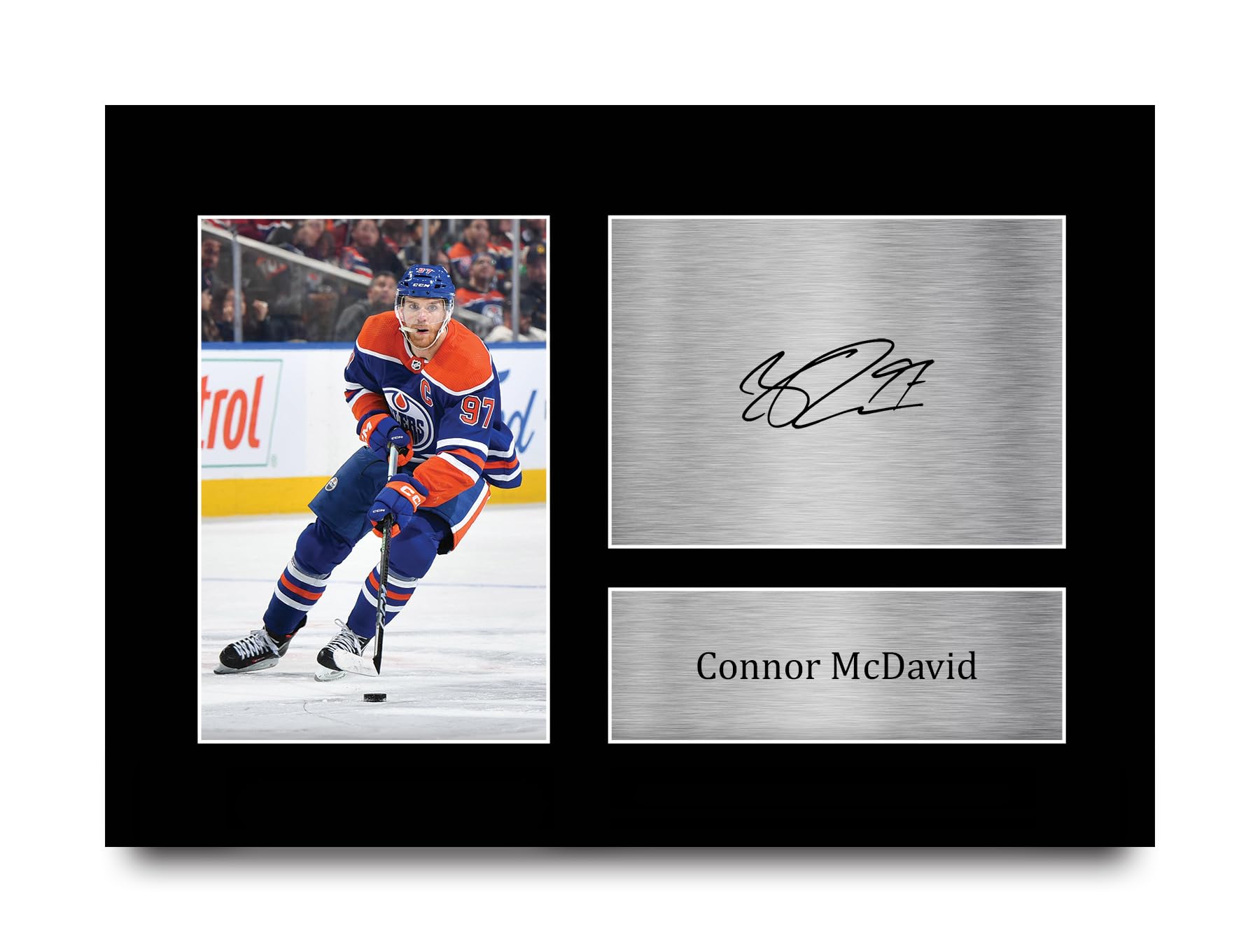 HWC Trading Connor McDavid Edmonton Oilers Gifts Printed Signed Autograph Picture for Ice Hockey Fans - A4