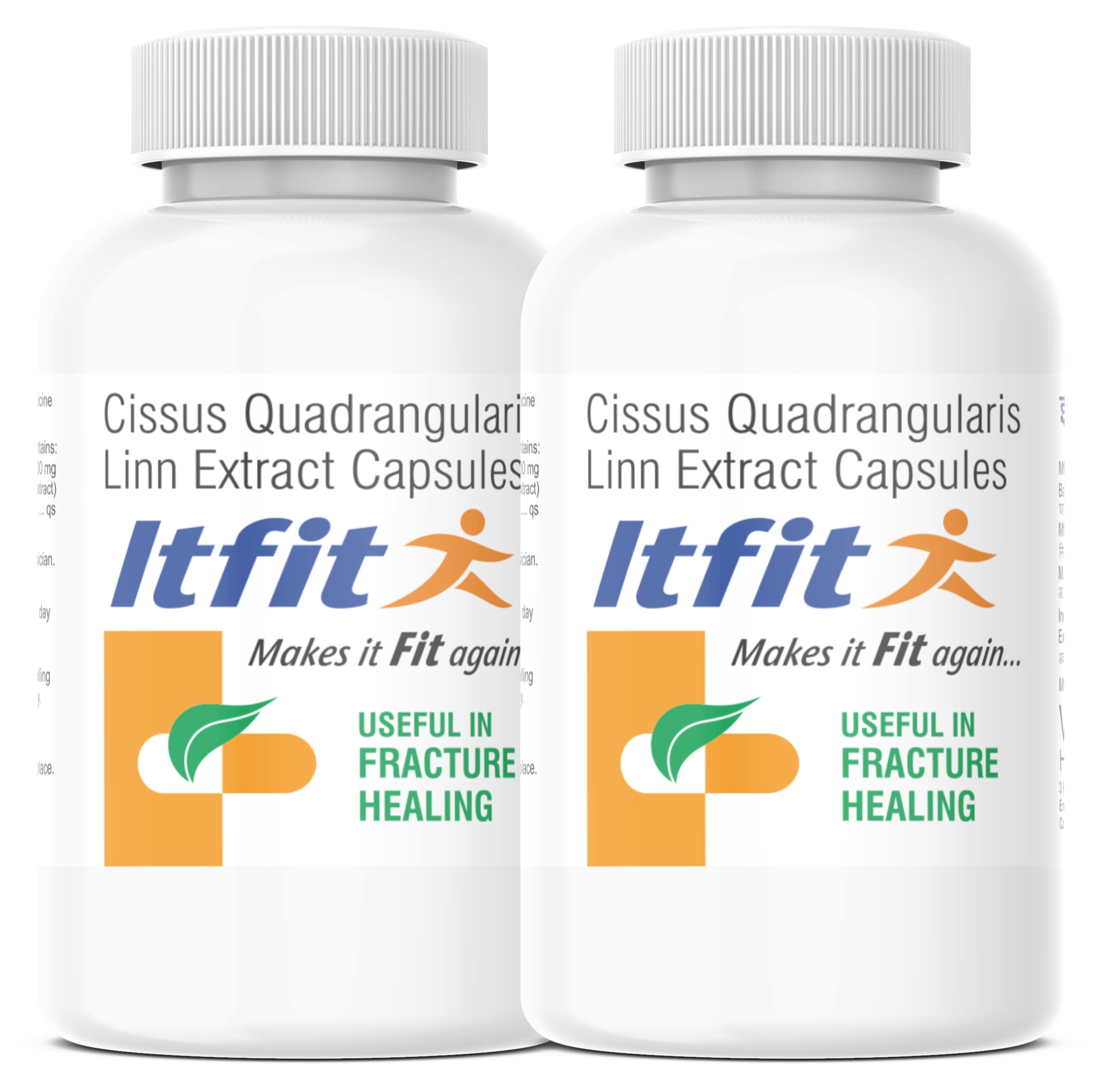 Hadjod - Cissus Quadrangularis Extract Capsules | ITFIT | For Joint Care, Bone Health & Fracture Healing - Pack of 2 (500mg)