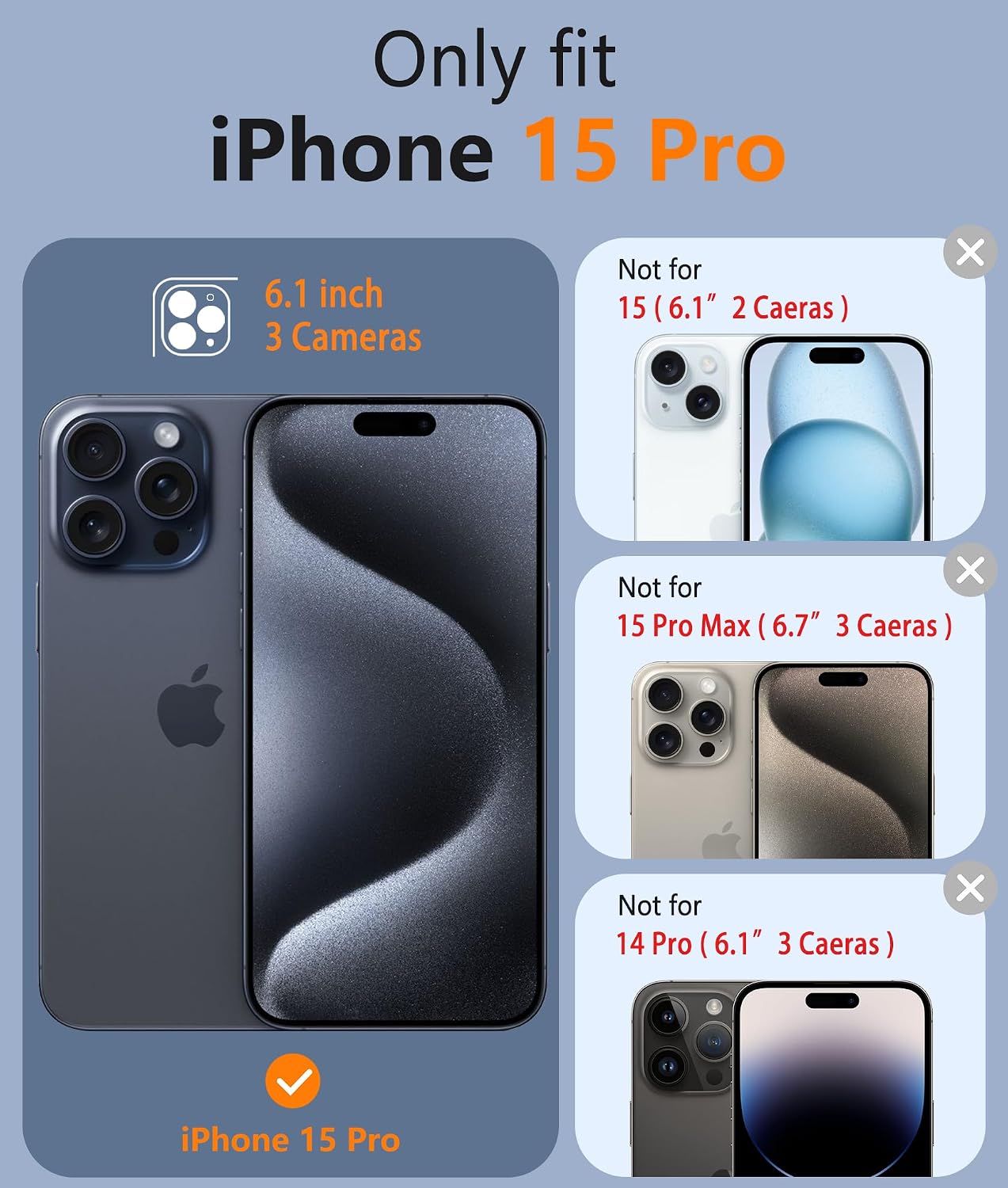 FNTCASE for iPhone 15 Pro Case: Strong Magnetic Anti-Yellowing Slim Clear Phone Case | Military Grade Protection & Shockproof Drop Protective Thin Transparent Cover(Clear Crystal)