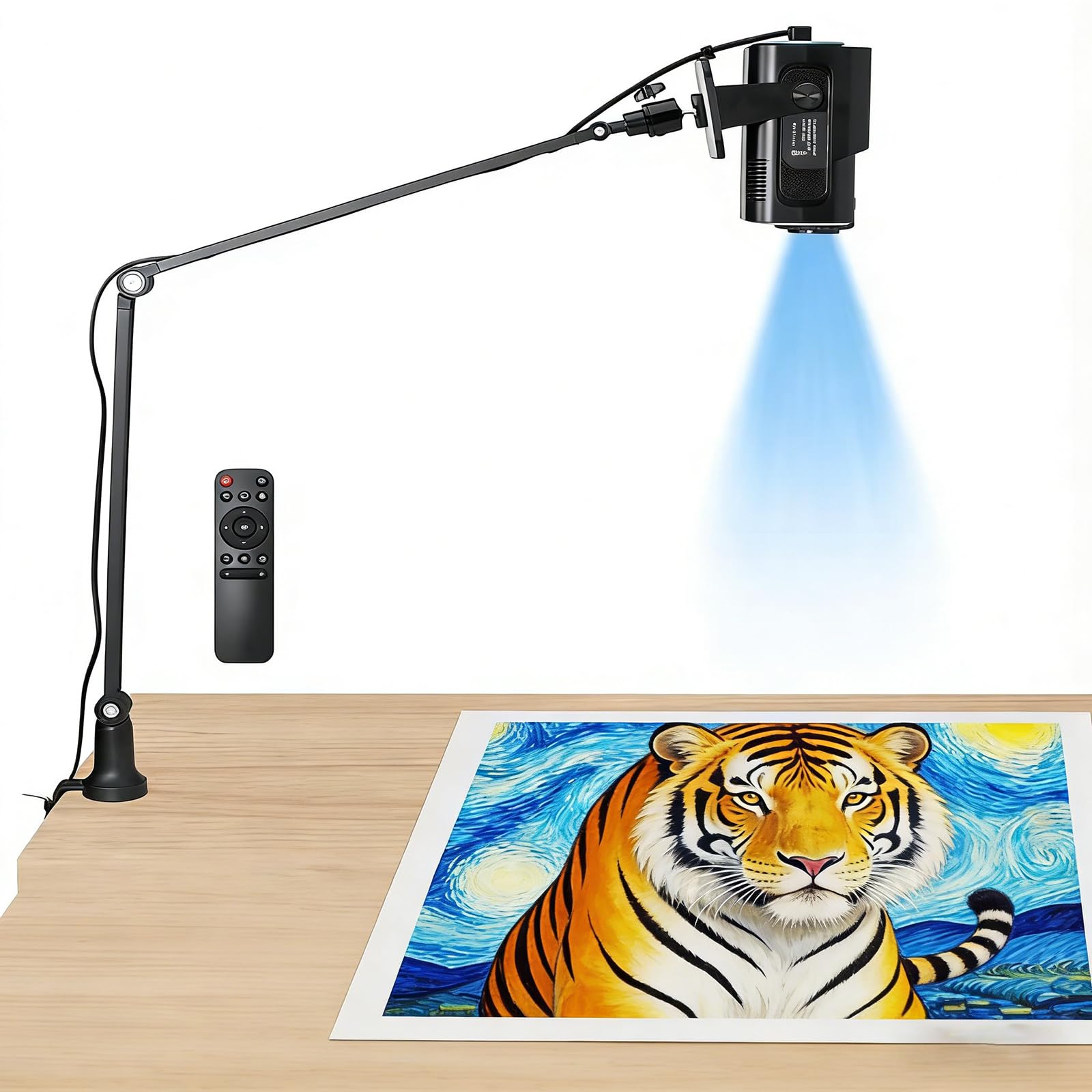 Projektor rysunkowy, projektor artystyczny do śledzenia, rozdzielczość HD 1280x720p, regulowany rozmiar 16–110 cali, łączność bezprzewodowa i USB, lekkie narzędzie do szkicowania