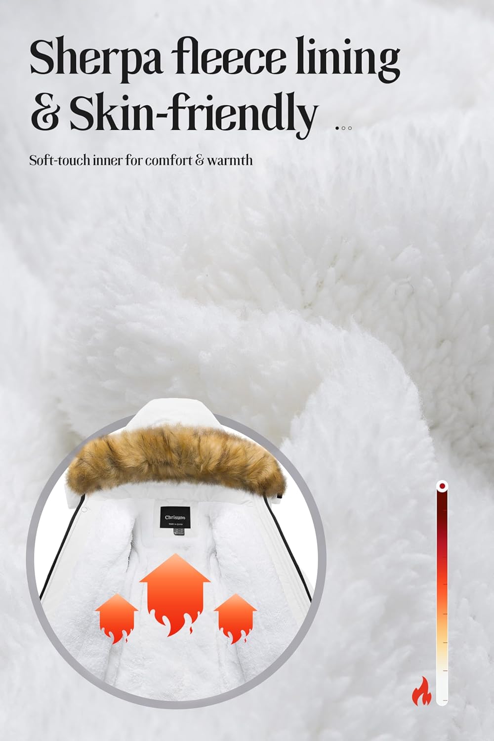 Chrisuno Boy's Waterproof Winter Sherpa Parka Coat Med-Length Outerwear Jackets With Detachable Furry Hood - Image 3