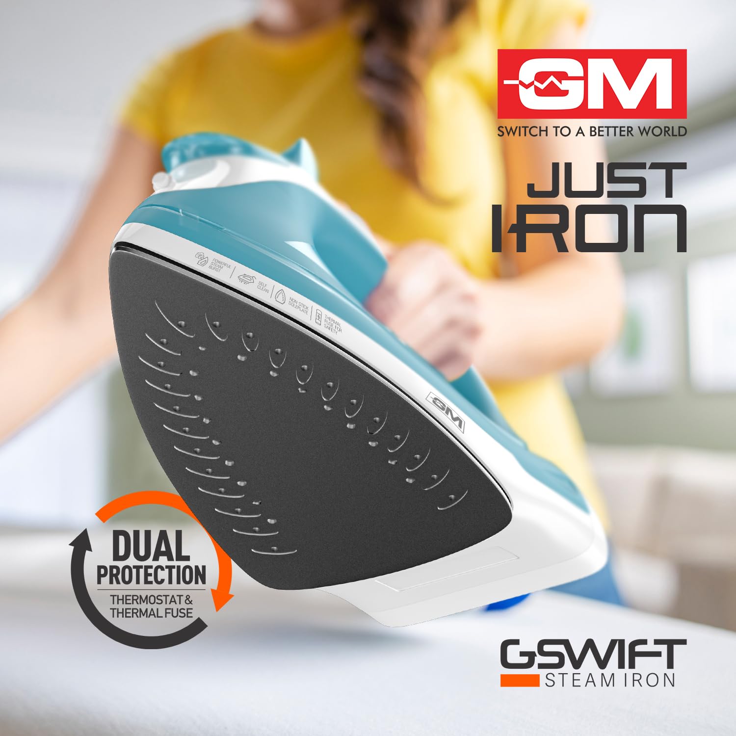 GM G-Swift Steam Iron - Powerful Wrinkle Removal -2