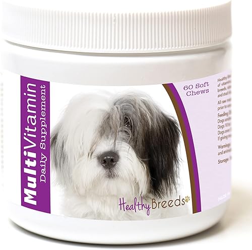 Miniatura 60 de Healthy Breeds Multivitamínico siberiano Husky para perros, suplemento diario recomendado por veterinarios, sabor a tocino, 60 masticables suaves