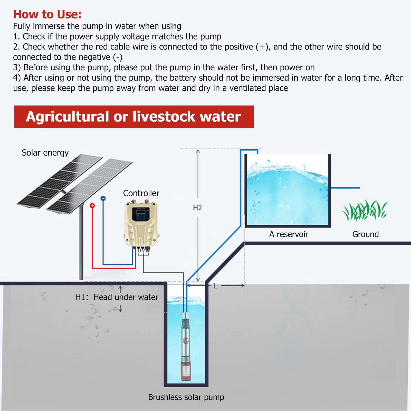 Pompe De Puits Profond DC, Surpresseur D'eau Solaire à Grand Débit