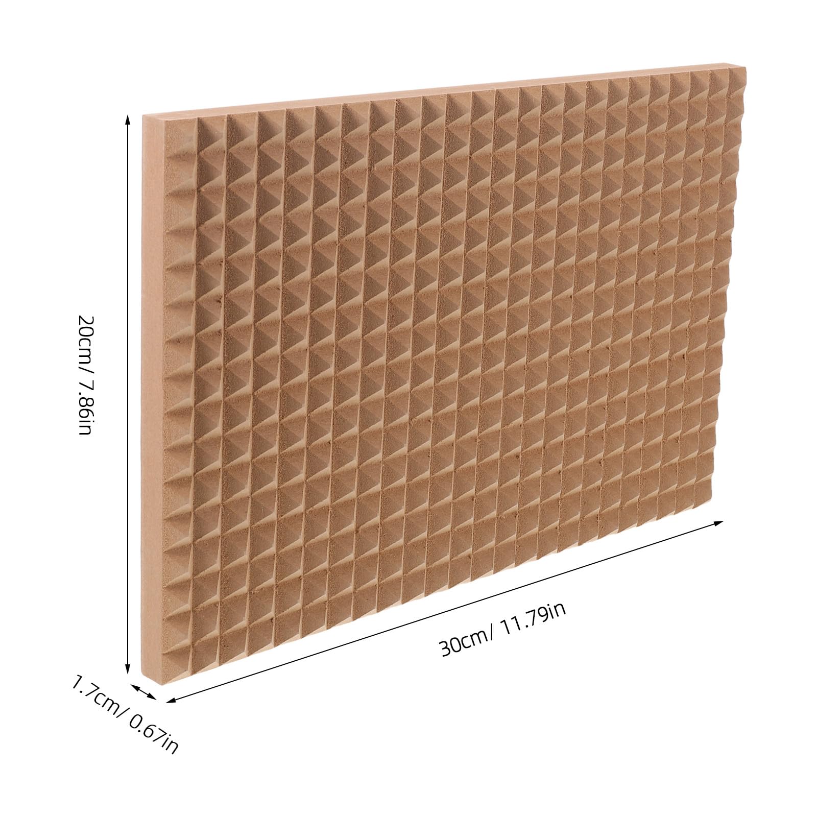 Tabla de Masaje de Pies de Madera 30x20x1, 7 Cm, Diseño Natural | Color Caqui, Forma Piramidal, para Spa y Estudio de Yoga, Uso Portátil