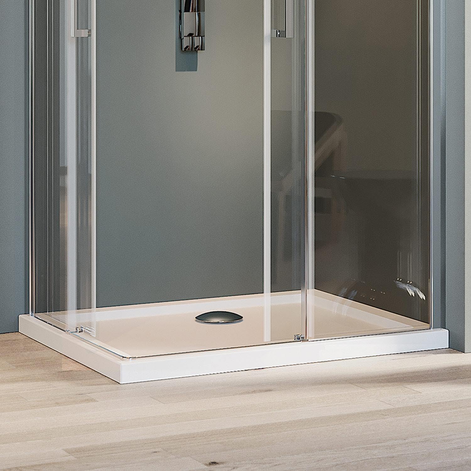 Idralite Mampara de Ducha Rectangular 100x120 CM H200 Transparente Versión Derecha con Easy-Clean Mod. Prim