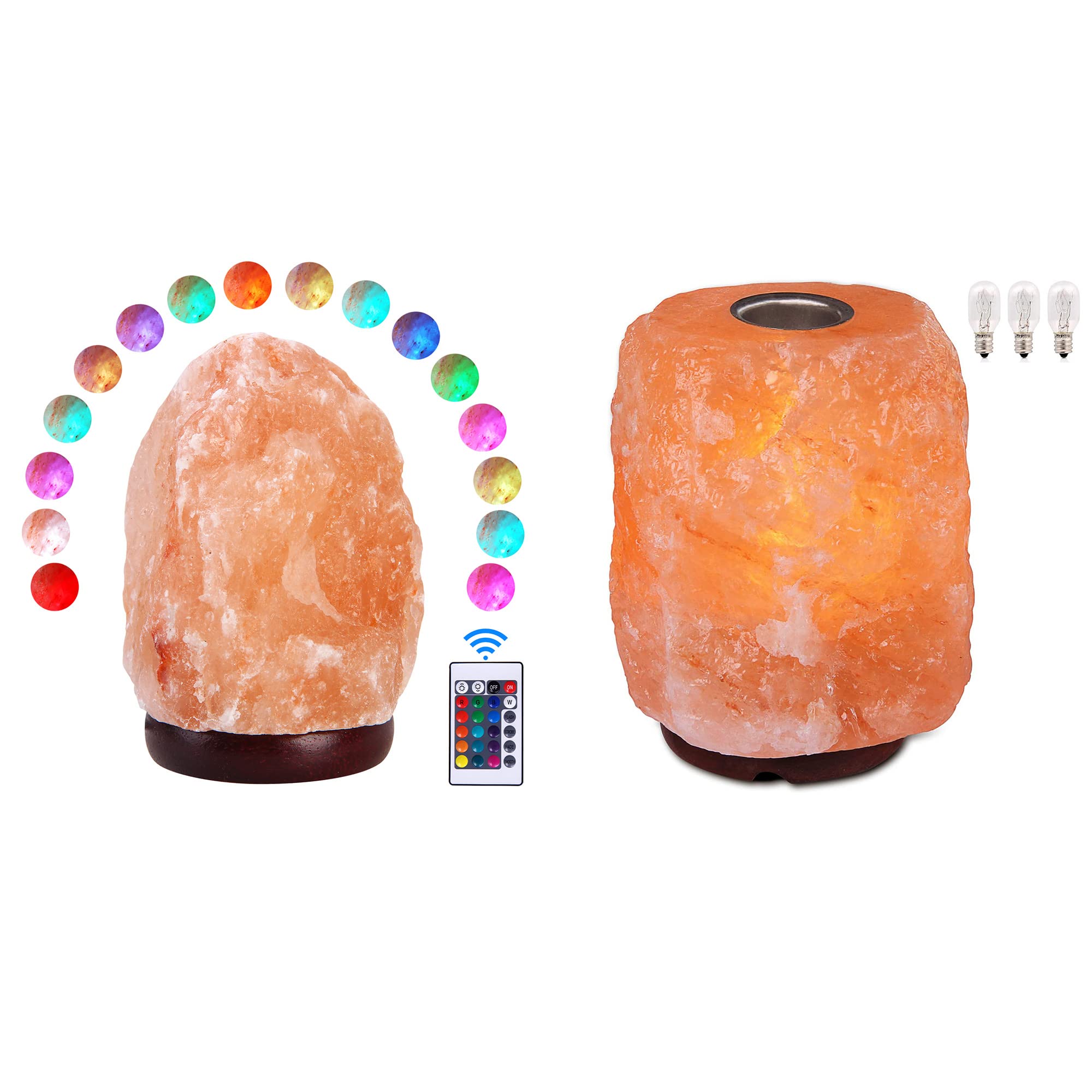 pursaltUSB Himalayan Salt Lamp Night Light with Remote Control Bundled Upgraded Aromatherapy Himalayan Pink Salt Lamp Diffuser