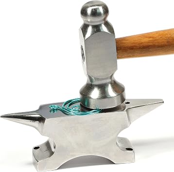 The Beadsmith Dual-Ended Horn Anvil Mini Size 2.5 x 1 x 1.5 inches 118mm Tip to Tip 13.11oz/0.82lbs Made of Solid Stainless Steel Flat Horn and Rounded Horn Use for Hardening Wire Designs
