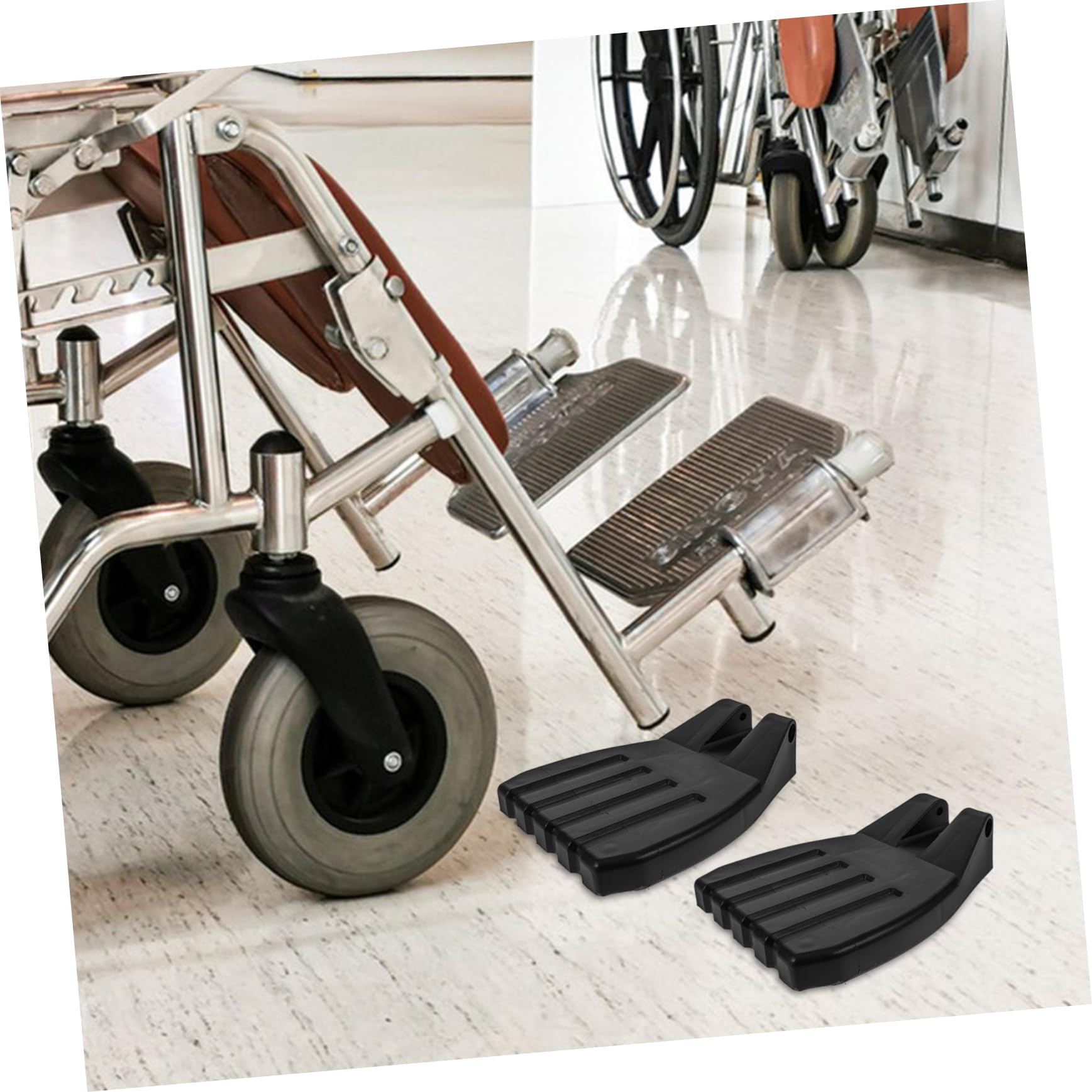 BCOATH 2pcs Wheelchair Footrest Sturdy Wheelchair Pedal Lifting Wheelchair Footplates Leg Pad Replacement Wheelchair Pedal Wheelchair Footplates for Patient Wheelchair Parts Foot Pedal