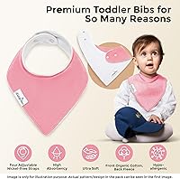 Vista 3 de Drool Bibs for Babies – Organic, Unisex, Soft Absorbent Teething Bibs with Adjustable Snaps