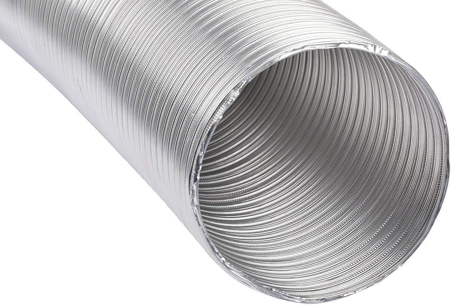 Oicota Flexible Aluminium Duct Pipe Chimney Exhaust Pipe (Up to 10 ft, Silver) (6 in)