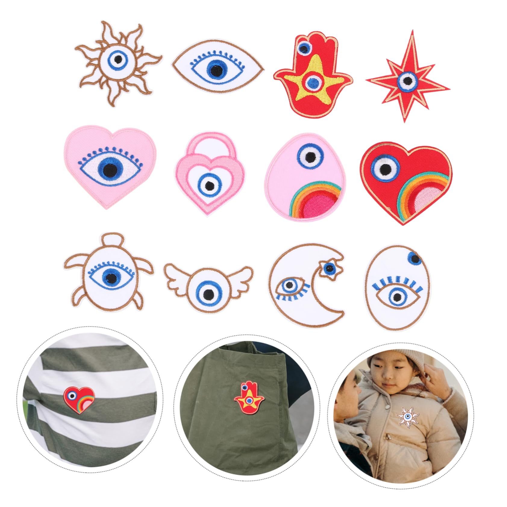 Artibetter 3 Set Patch Applique Cucire Toppe Per Vestiti Vintage Cerotti Divertente Patch Fai -da -te Applique Ricamo Cartone Animato Badge Ricamato Tessuto 12 Pezzi*3