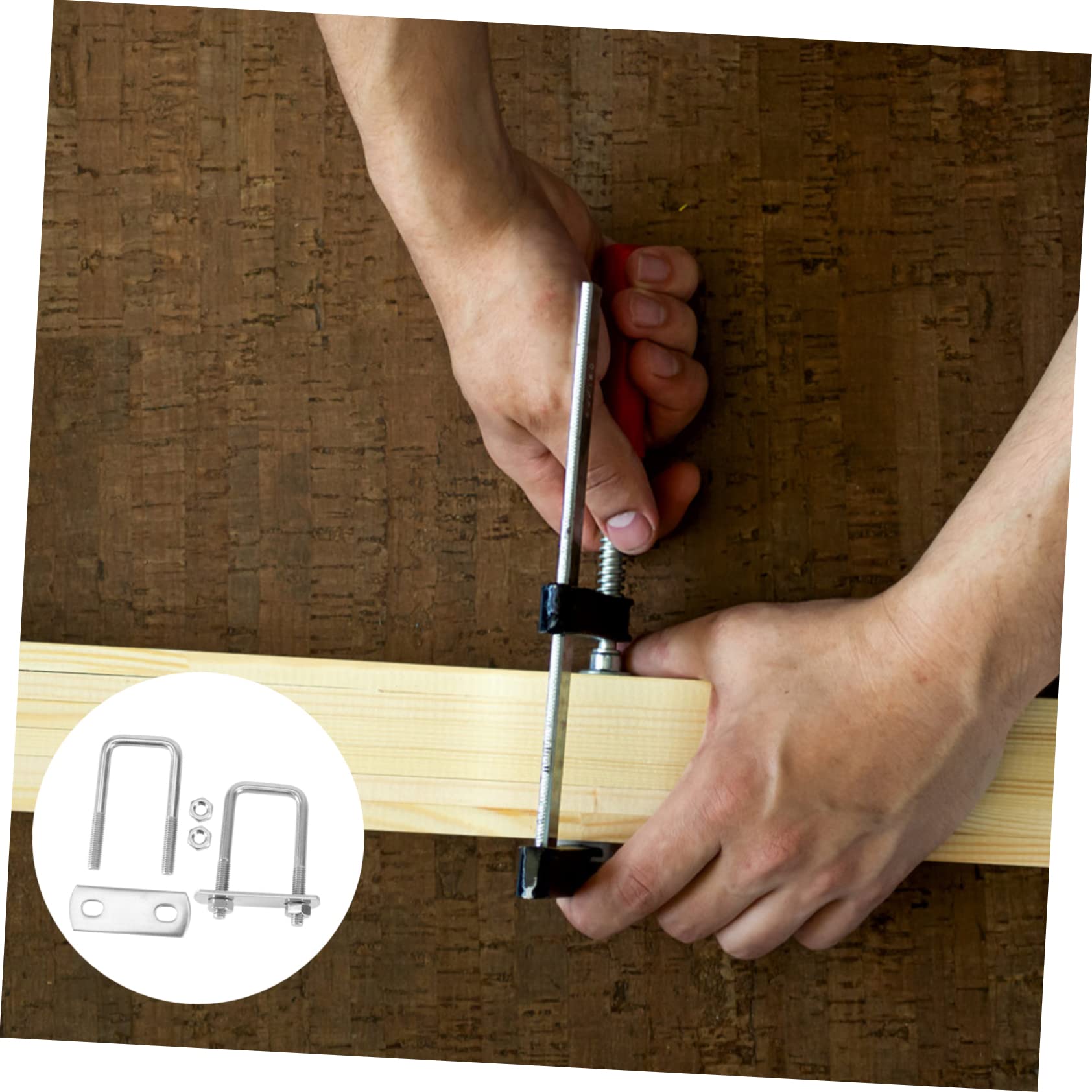 MUCKLILY 2 Pack Stainless Steel Square Clamp Bolts U-Bolt Clamps Right-Angle Design for Automotive Industrial