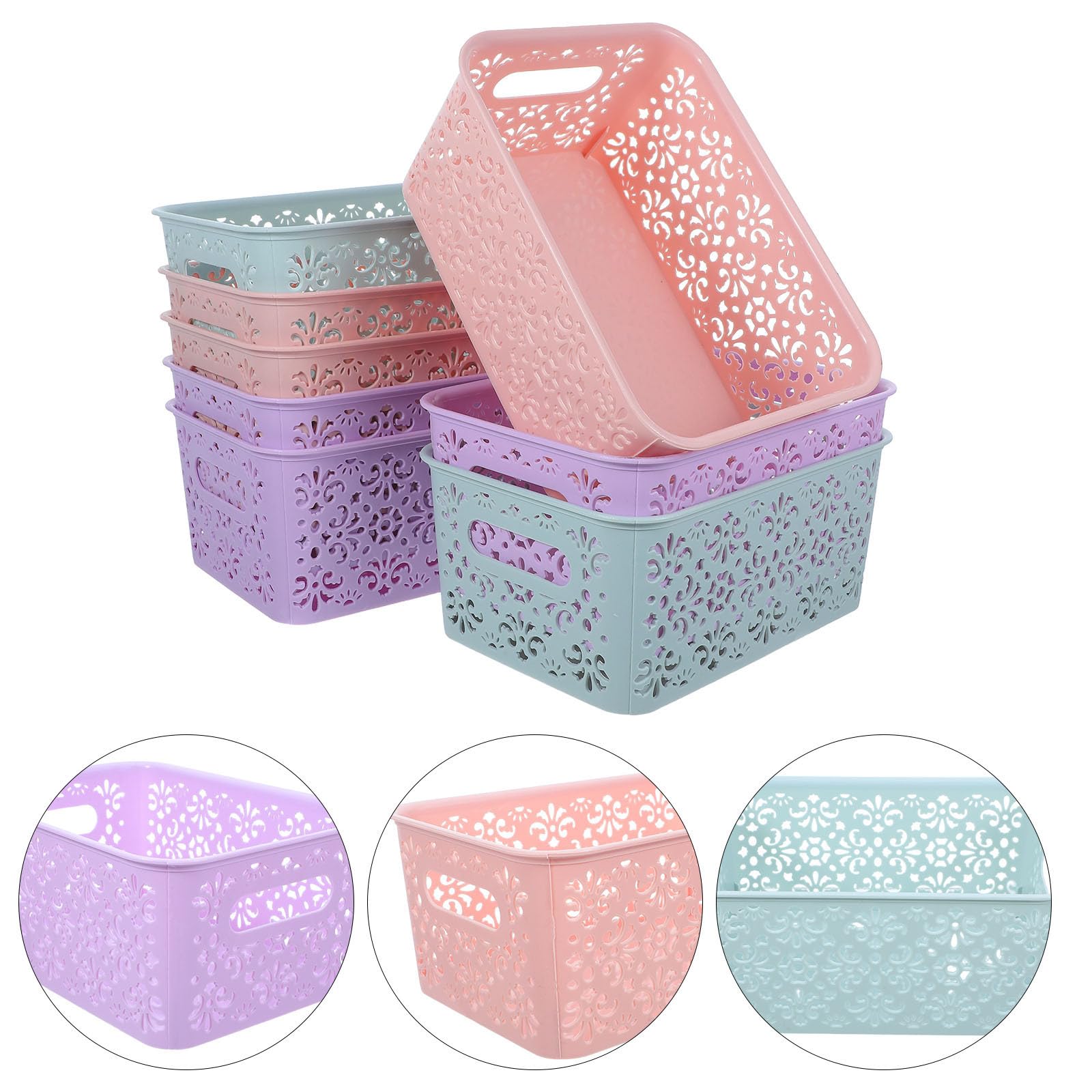 Schreibtisch Organizer Körbe aus Kunststoff, 8 Stück, Stapelbar