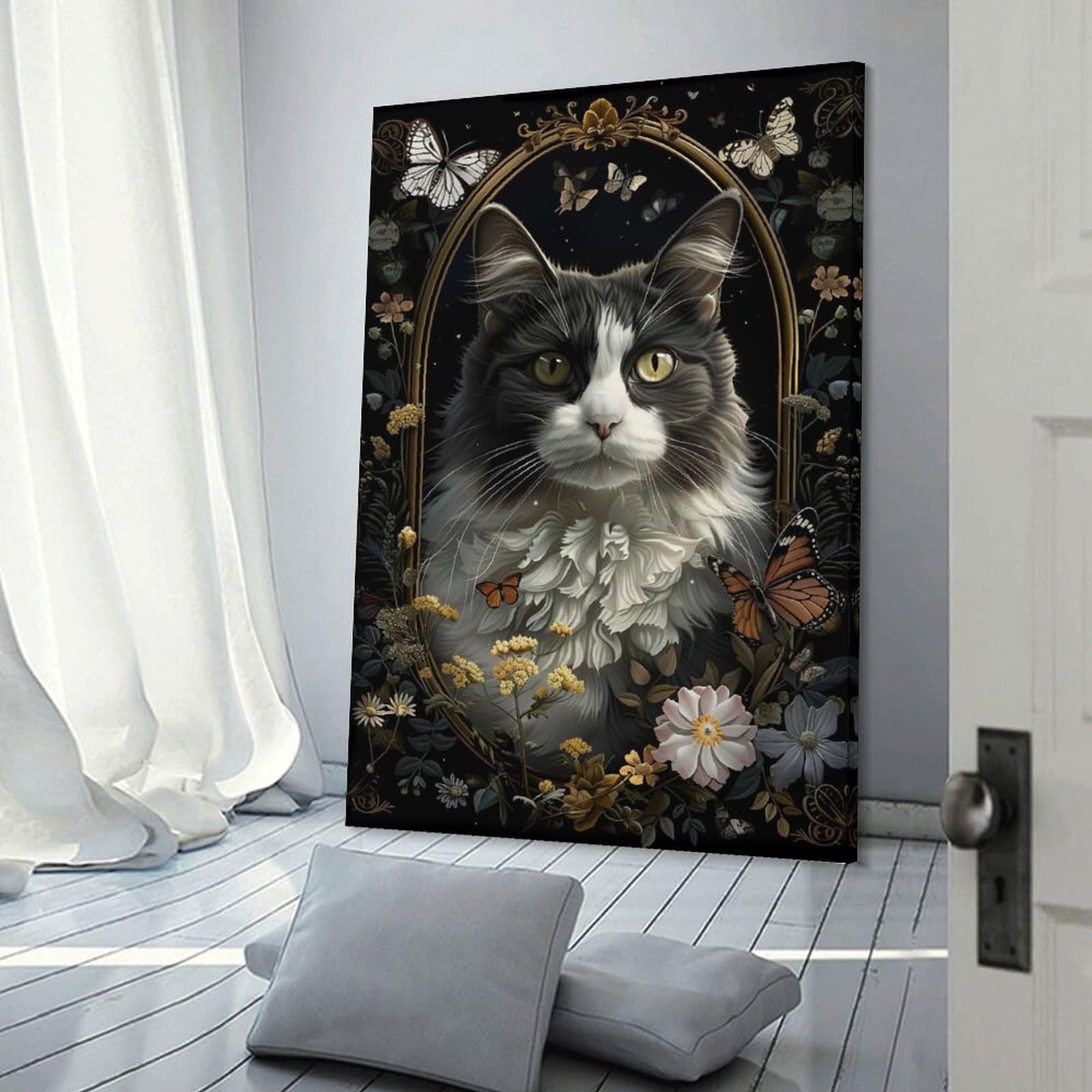 Junmoney Manx Canvas Art Print, 20x30inch(50x75cm), for Bedrooms, Workspaces And Everyday Interiors, A Flexible Wall Accent for Shared Spaces