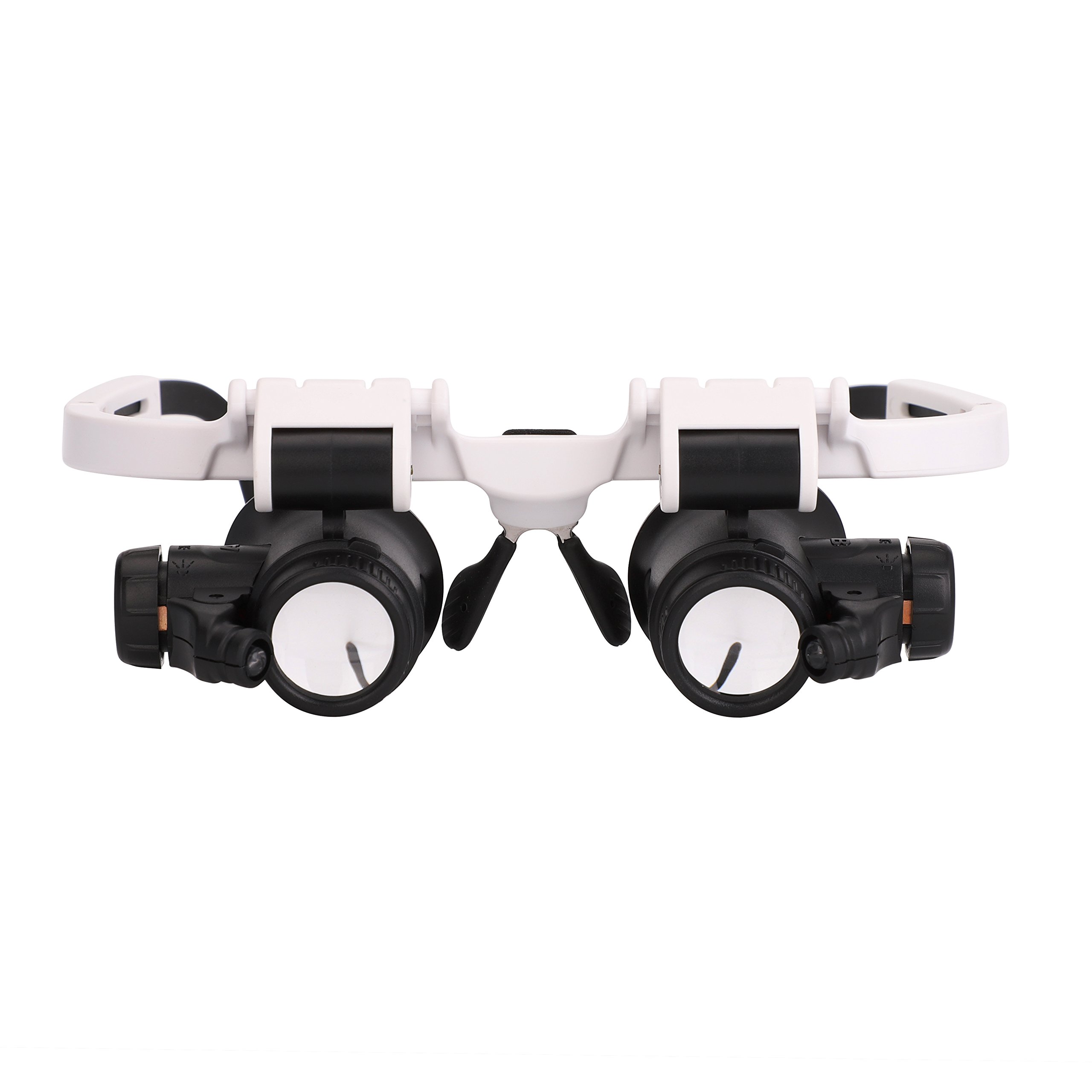 Gafas de Ojo Lupa Cabeza con Lupa Auriculares Iluminado LED Lupa Luz Manos Libres Lupa Lectura Lupa con Lente de Aumento 8X 15X 23X para Reloj de joyería
