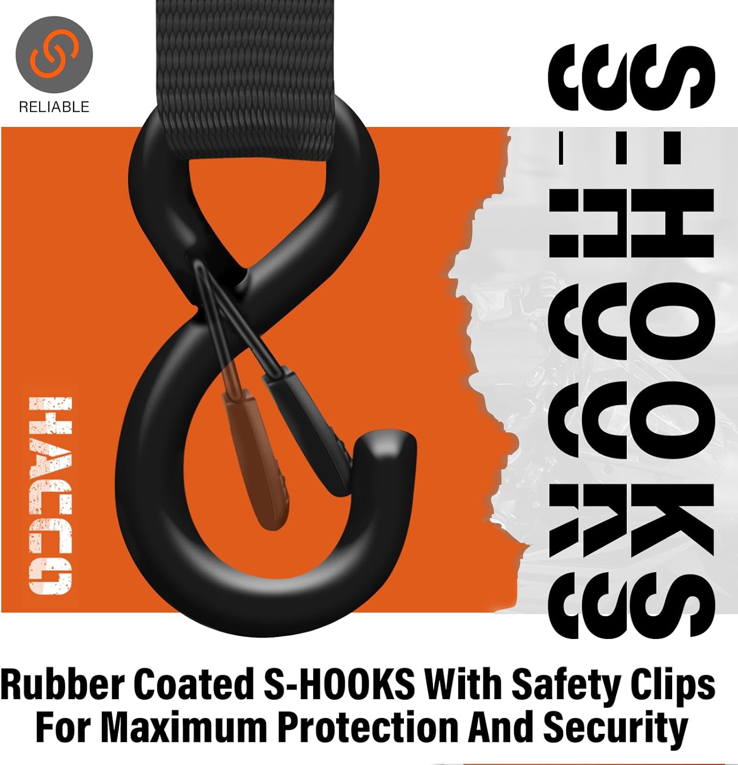 Ratchet Tie Down Straps, 2340lb Break Strength, 4pc 1inch x 16FT Tie Down Strap Set with Padded Handles & Coated S Hook W/Safety Clip, Cargo Strap Tie Down for Motorcycle, Truck (Black) - Image 3