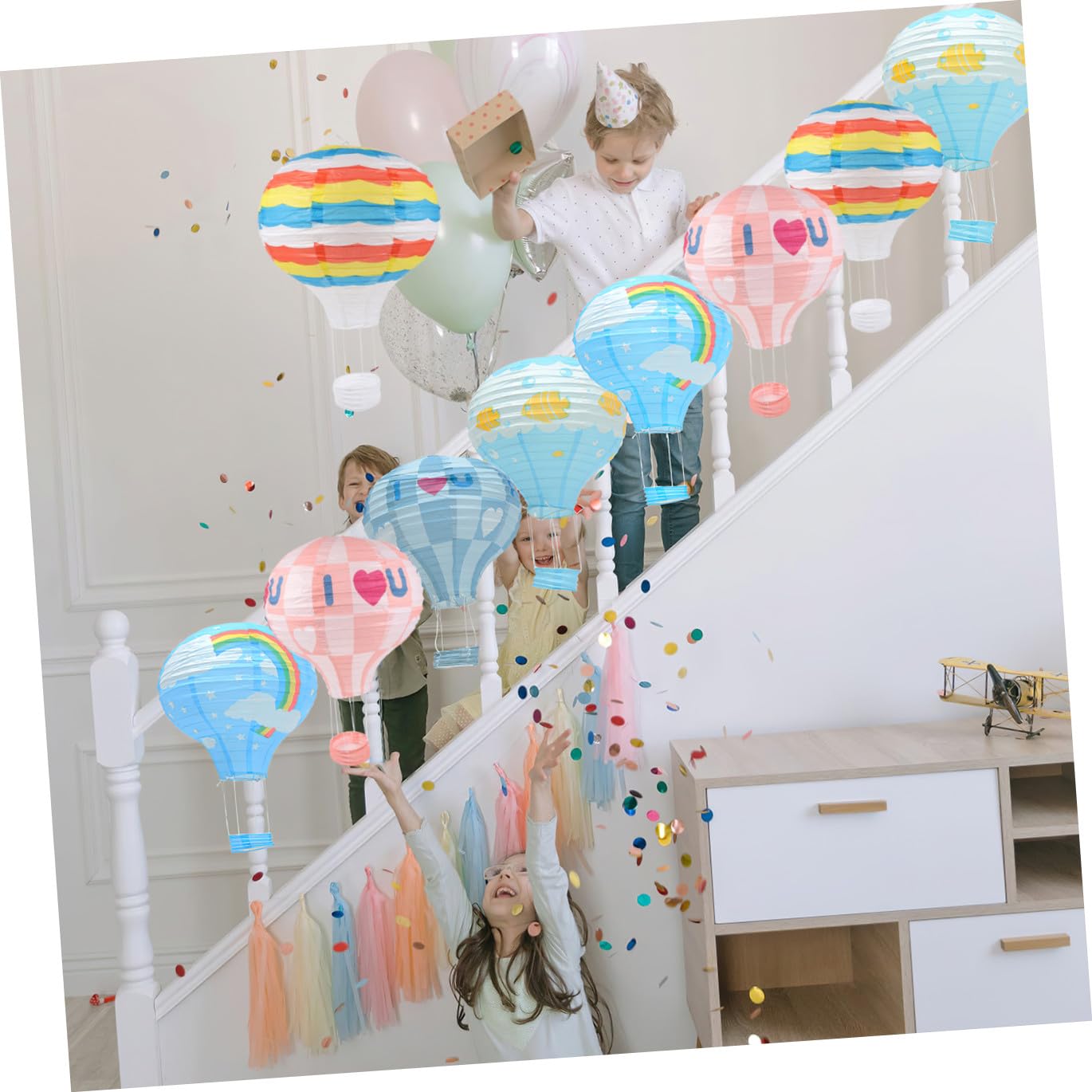 Uonlytech 10pièces Papier Ballons Arc- à Suspendre Décorations De Fête pour Mariages Anniversaires Noël