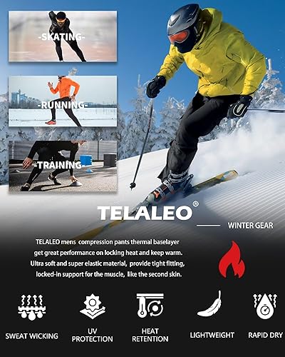 Miniatura 6 de Paquete de 5 o 4 pantalones de compresión térmica para hombre, con forro polar, mallas deportivas para clima frío, ropa de invierno