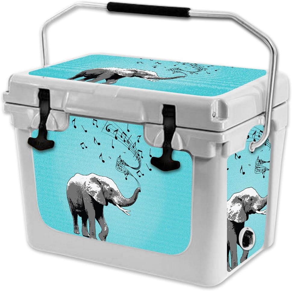MightySkins (Cooler Not Included) Skin Compatible with RTIC 20 Cooler (2017 Model) - Musical Elephant | Protective, Durable, and Unique Vinyl Decal wrap Cover | Easy to Apply | Made in The USA