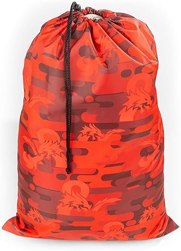 Dungeons & Dragons Ampersand - Bolsa de lavandería con cordón rojo – Bolsa de almacenamiento duradera de gran tamaño para el hogar o la universidad