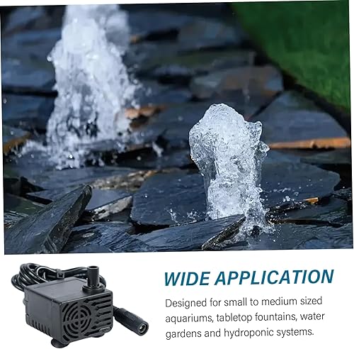 Miniatura 6 de Bomba de fuente de agua, bomba de agua pequeña impermeable de 24 V con ventosa y cable de alimentación para estanque, pecera, acuario pequeño