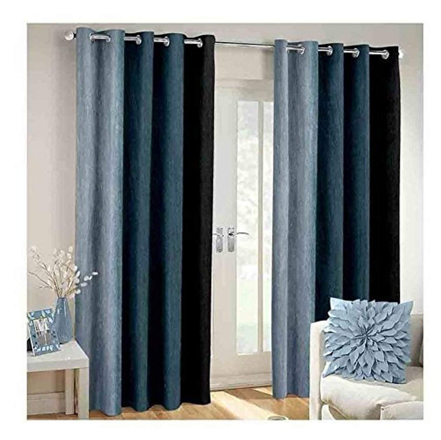Blue Shaded Curtains - 6 Feet Pack -11