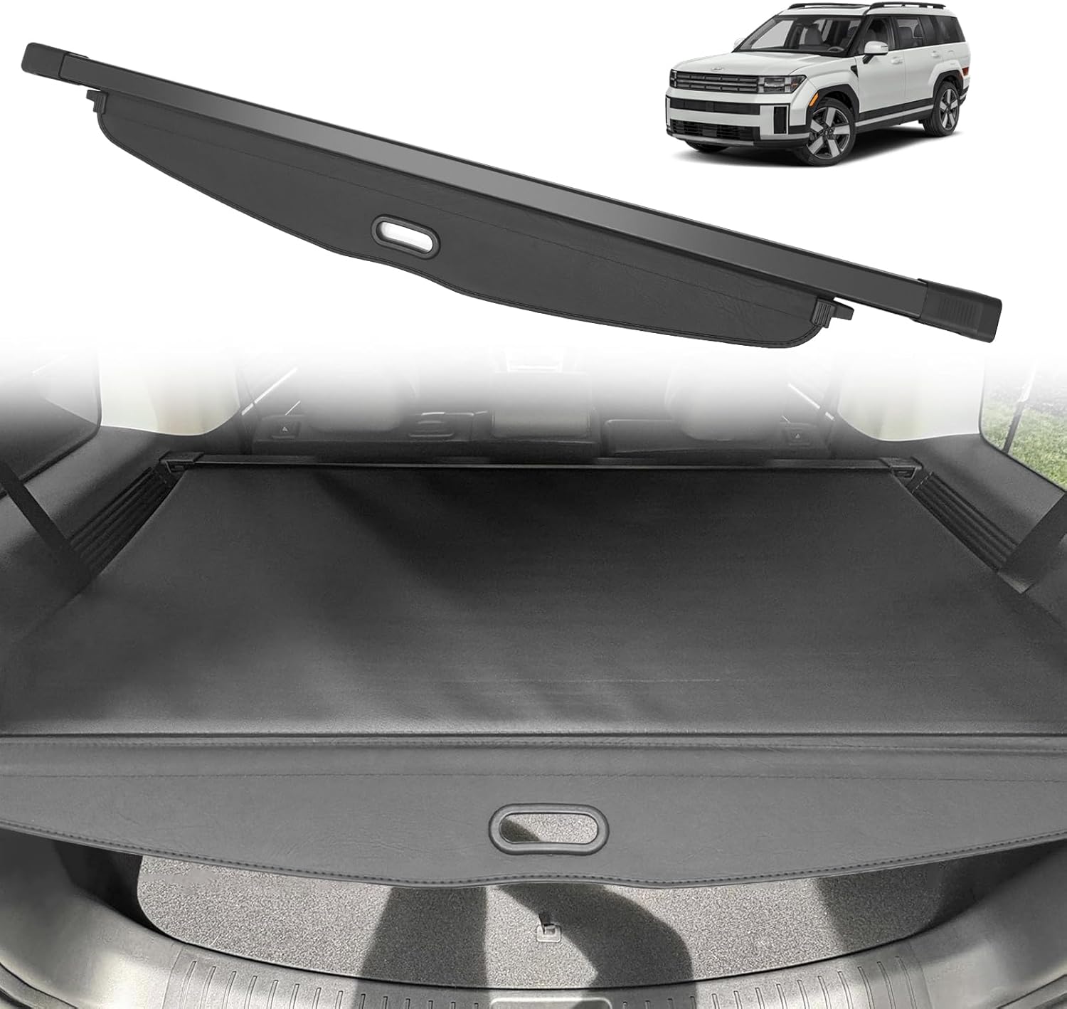bestevmod retractable trunk cargo cover compatible with kia ev9 2024 interior accessories rear trunk cargo shield privacy cover black